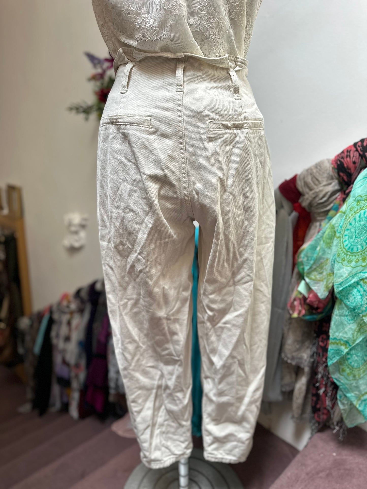 Denim Co 100% Cotton Cream Jeans Size 10