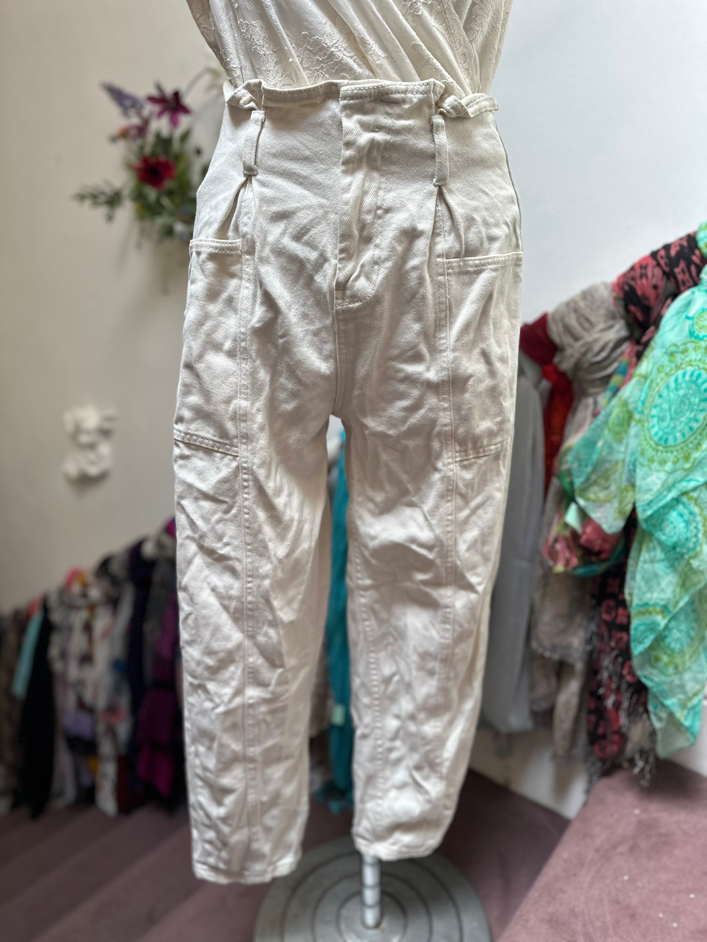 Denim Co 100% Cotton Cream Jeans Size 10