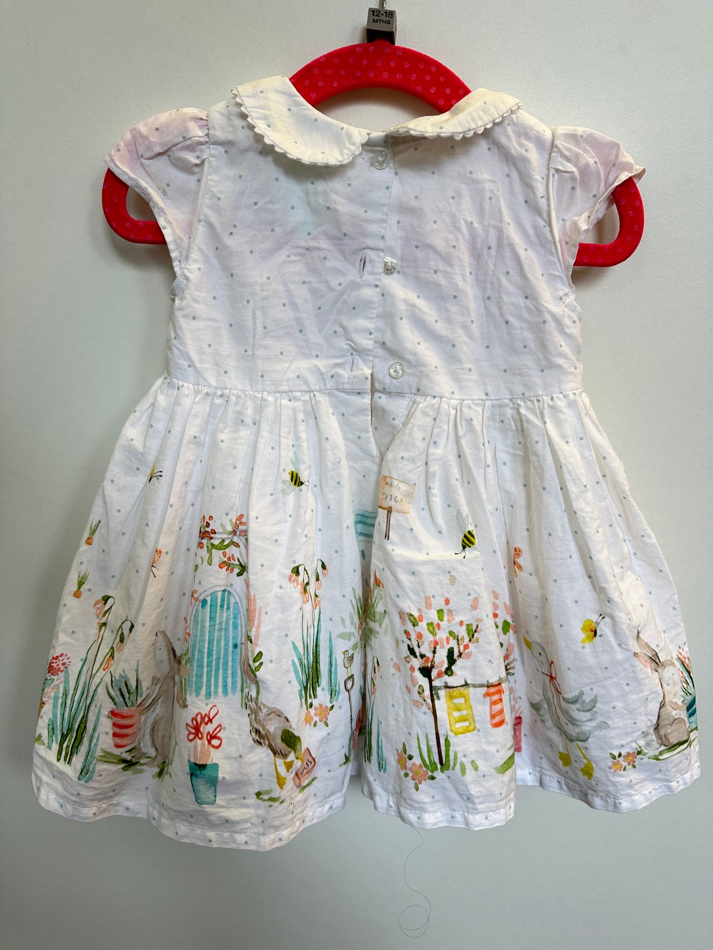 Next Cotton Bunny Dress Age 3-6m