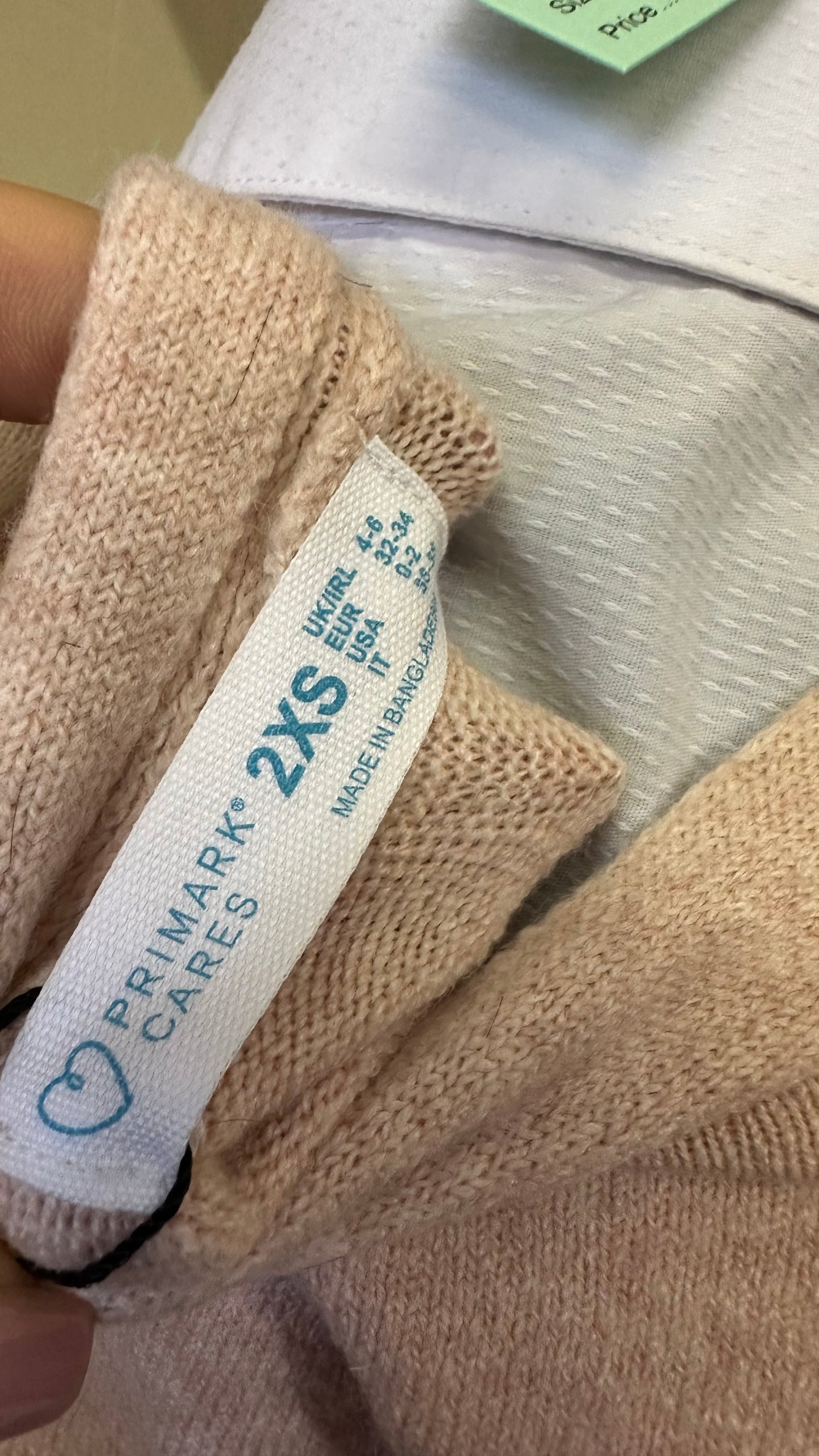 Primark Blush Cardigan Oversized 2XS, fits Size 10
