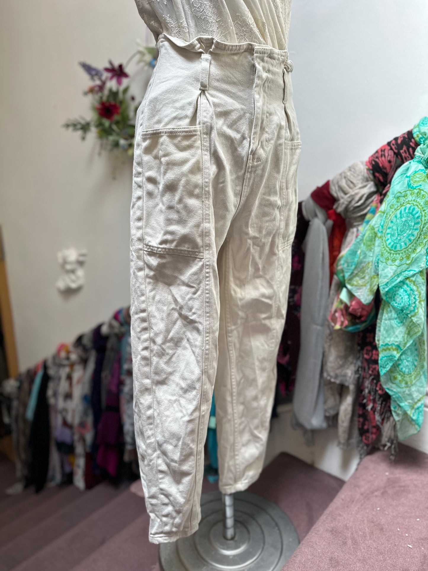 Denim Co 100% Cotton Cream Jeans Size 10