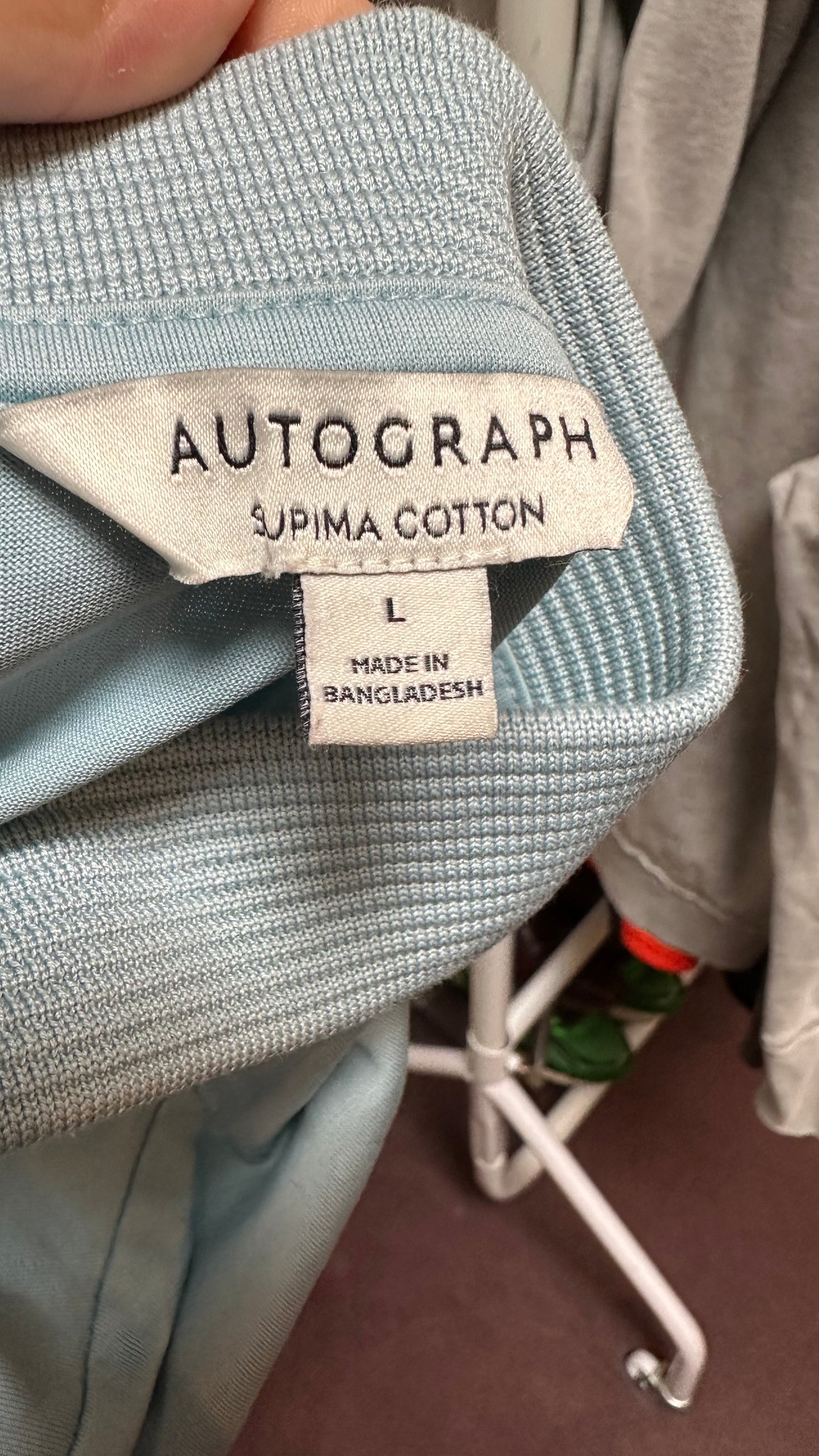 Autograph Pale Blue Polo Shirt 100% Cotton Size L