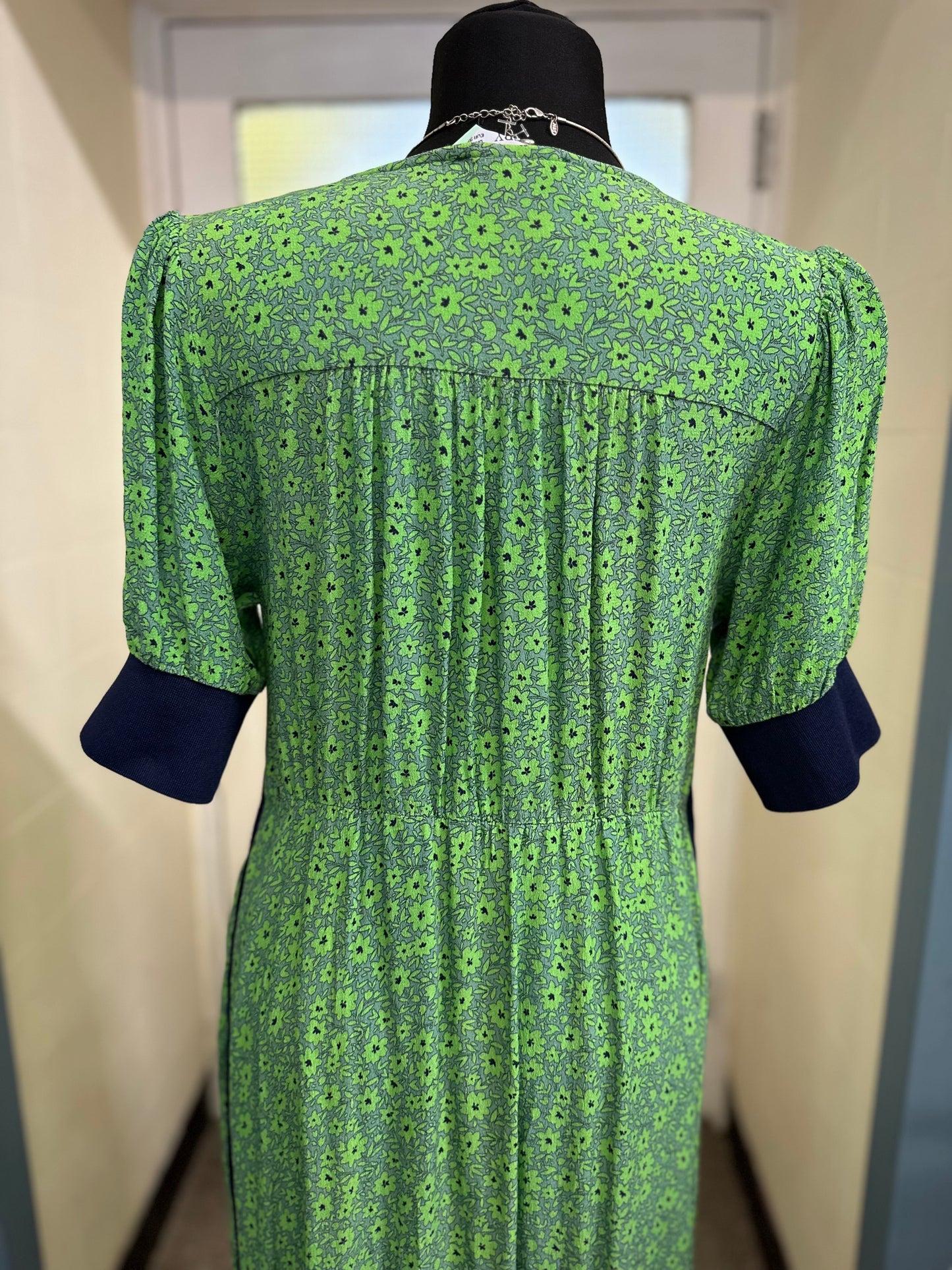 Gallery Green & Navy Dress Size 10