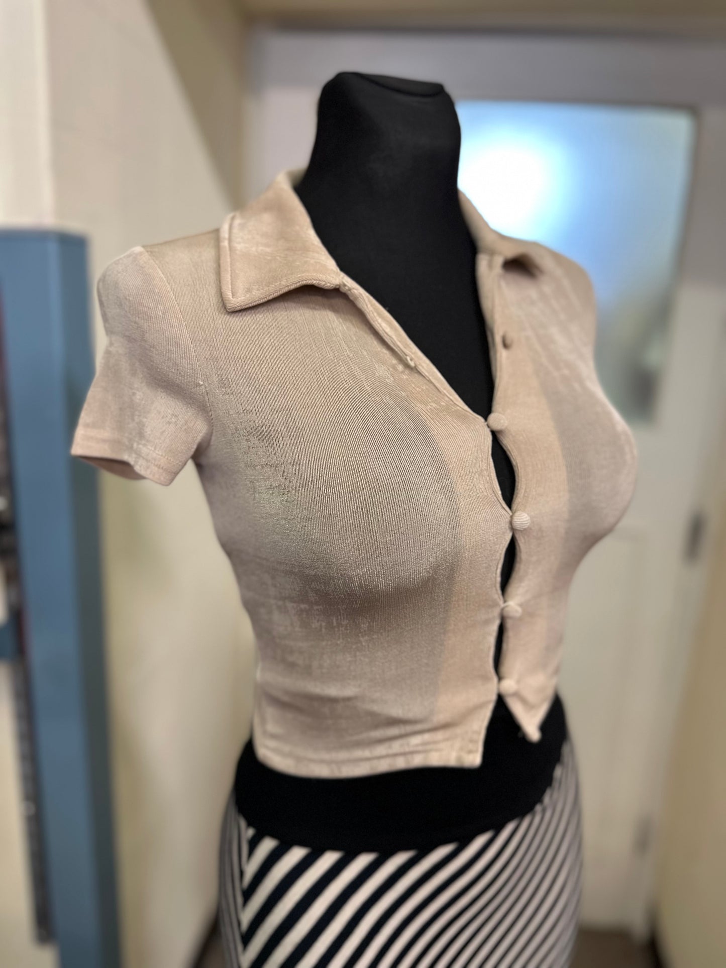 Divided Beige Top Size XS