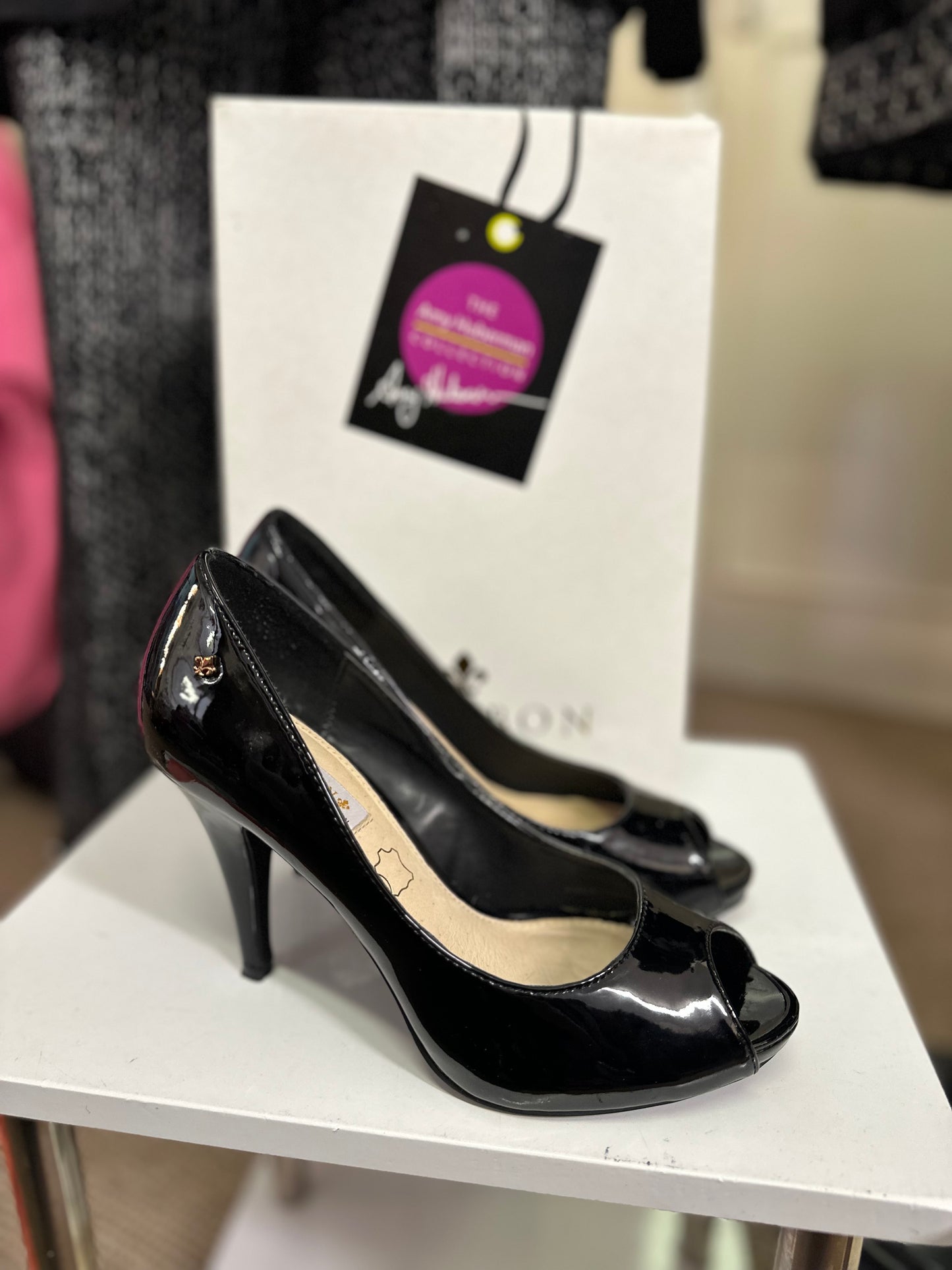 Bourbon by Amy Huberman Patent Peep Toes As New Size 4