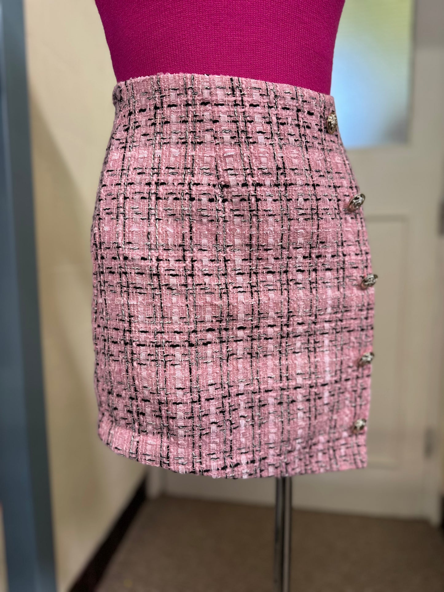 Shein Pink Textured Skirt Size XS