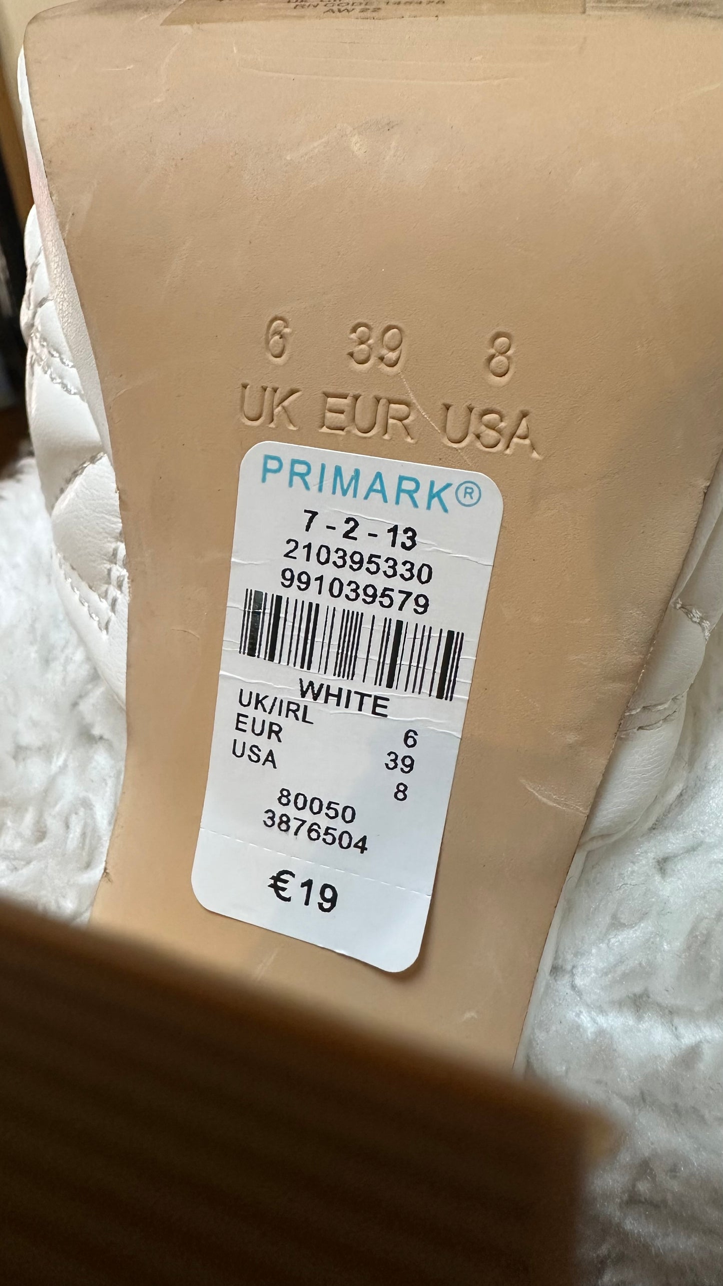 Primark White Mules Size 6