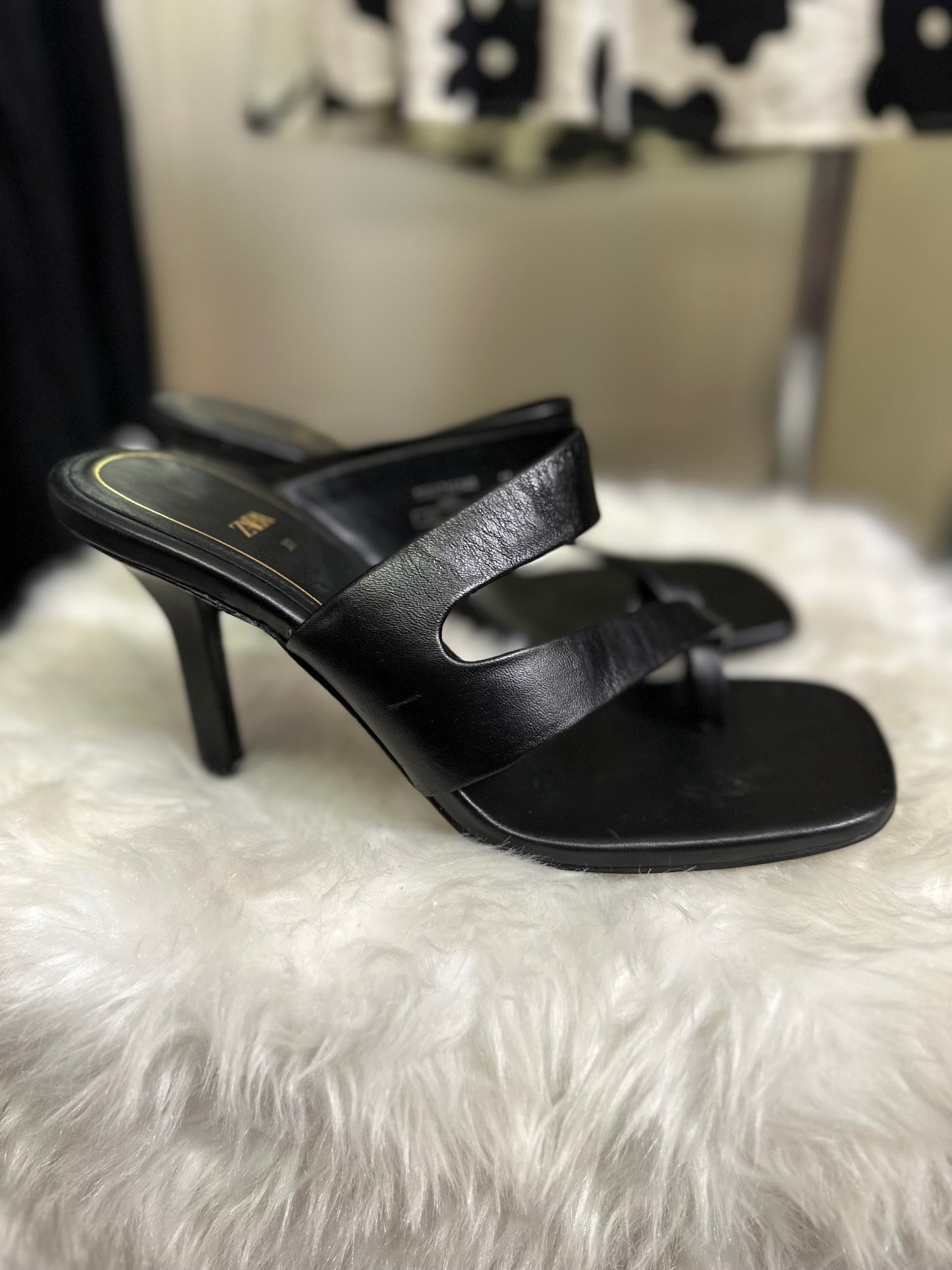 Zara Leather Mules Size 4