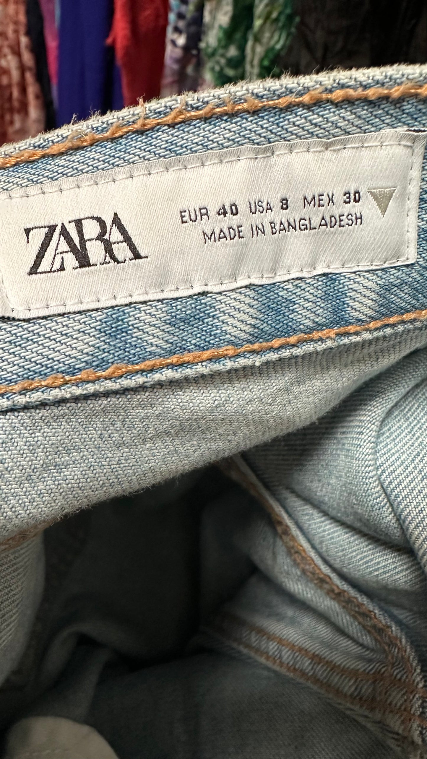 Zara Wide Leg High Waist Faded Jeans Size 12
