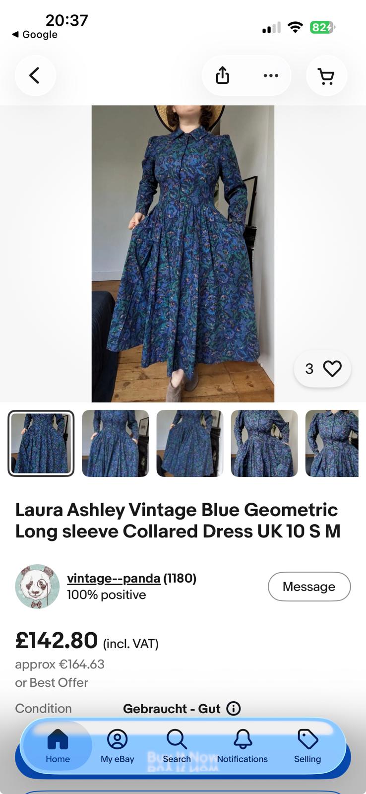 Rare Find Vintage Laura Ashley Cotton Dress with Pockets & Shoulder Pads Best Fit Size 10 (missing 4 buttons) Approx. 4 inches in the hem so could easily be let down. Pictures don’t do it justice! €50 or best offer