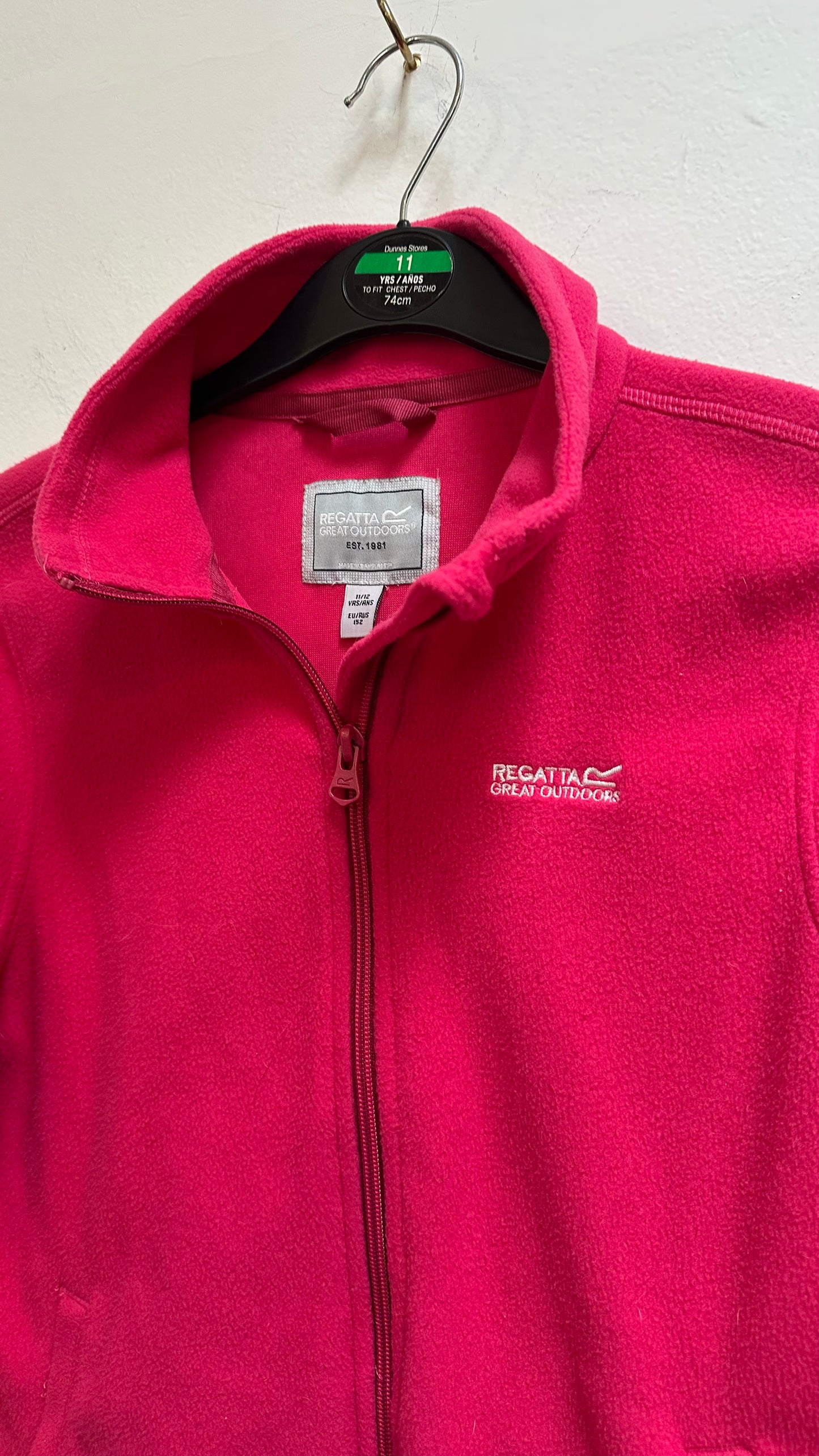 Regatta Pink Fleece Age 11-12