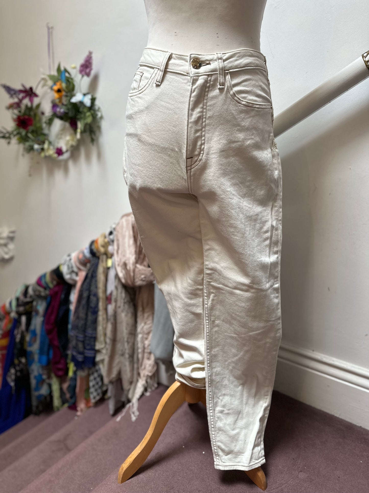 River Island Cream Jeans Size 10