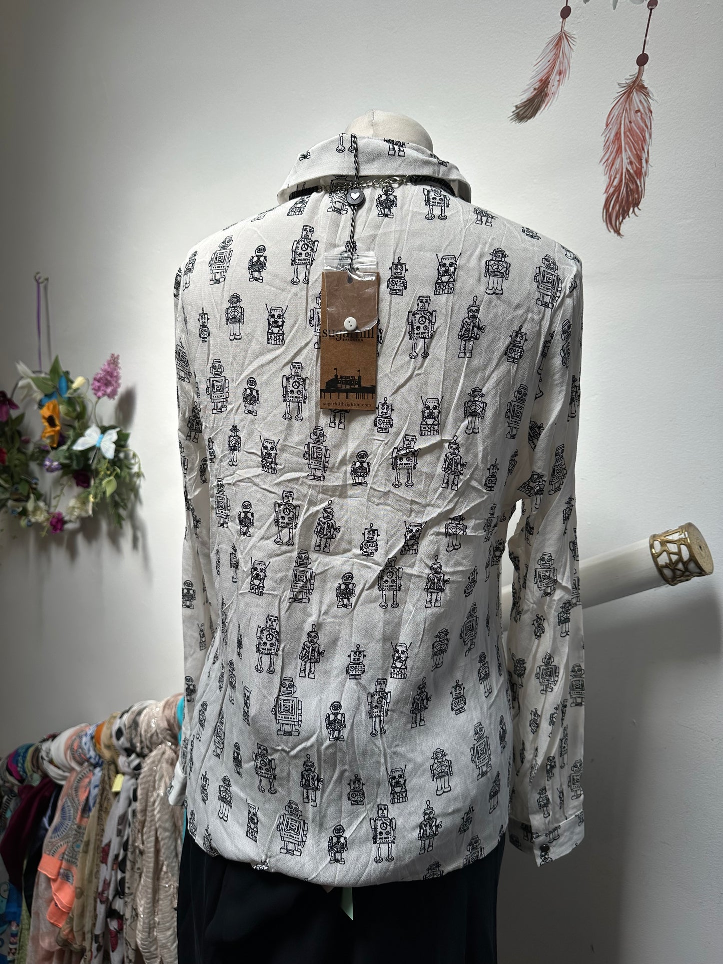 Designer Sugarhill Robot Blouse New with Tags Size 12 RRP €56