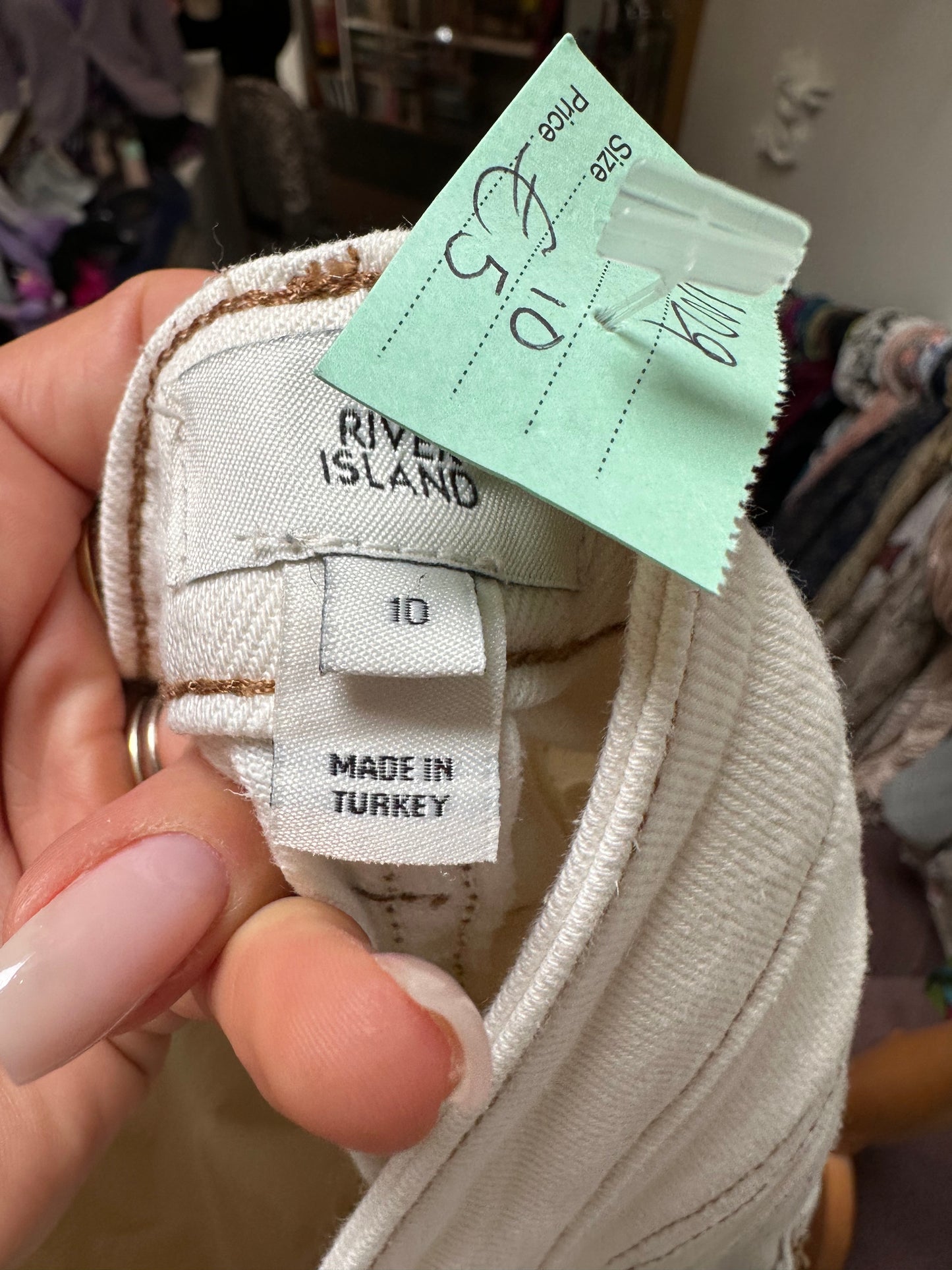 River Island Cream Jeans Size 10