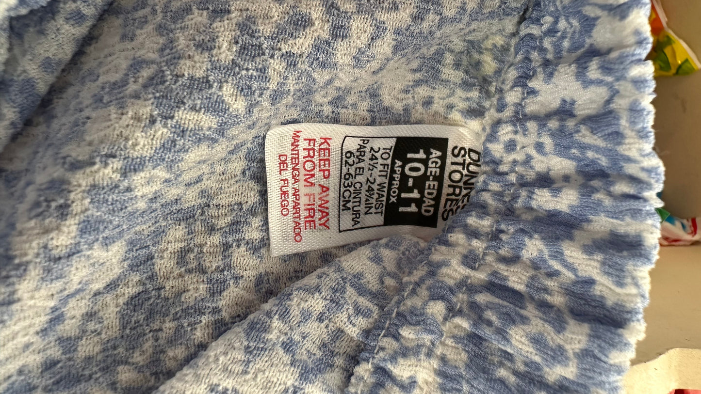 Dunnes Blue Floral Skirt Age 10-11