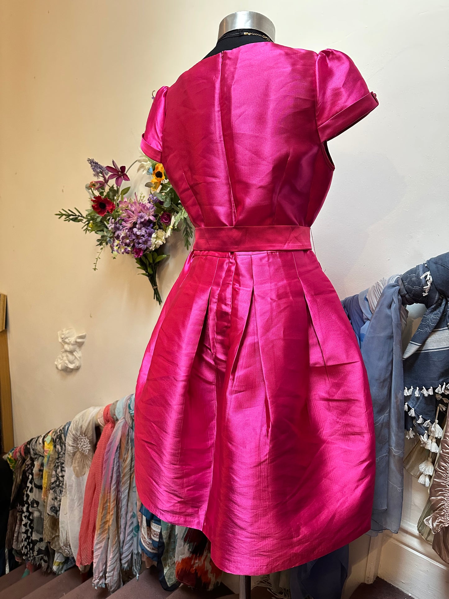 Designer Renata Stunning Hot Pink Dress Size 14 but small fitting