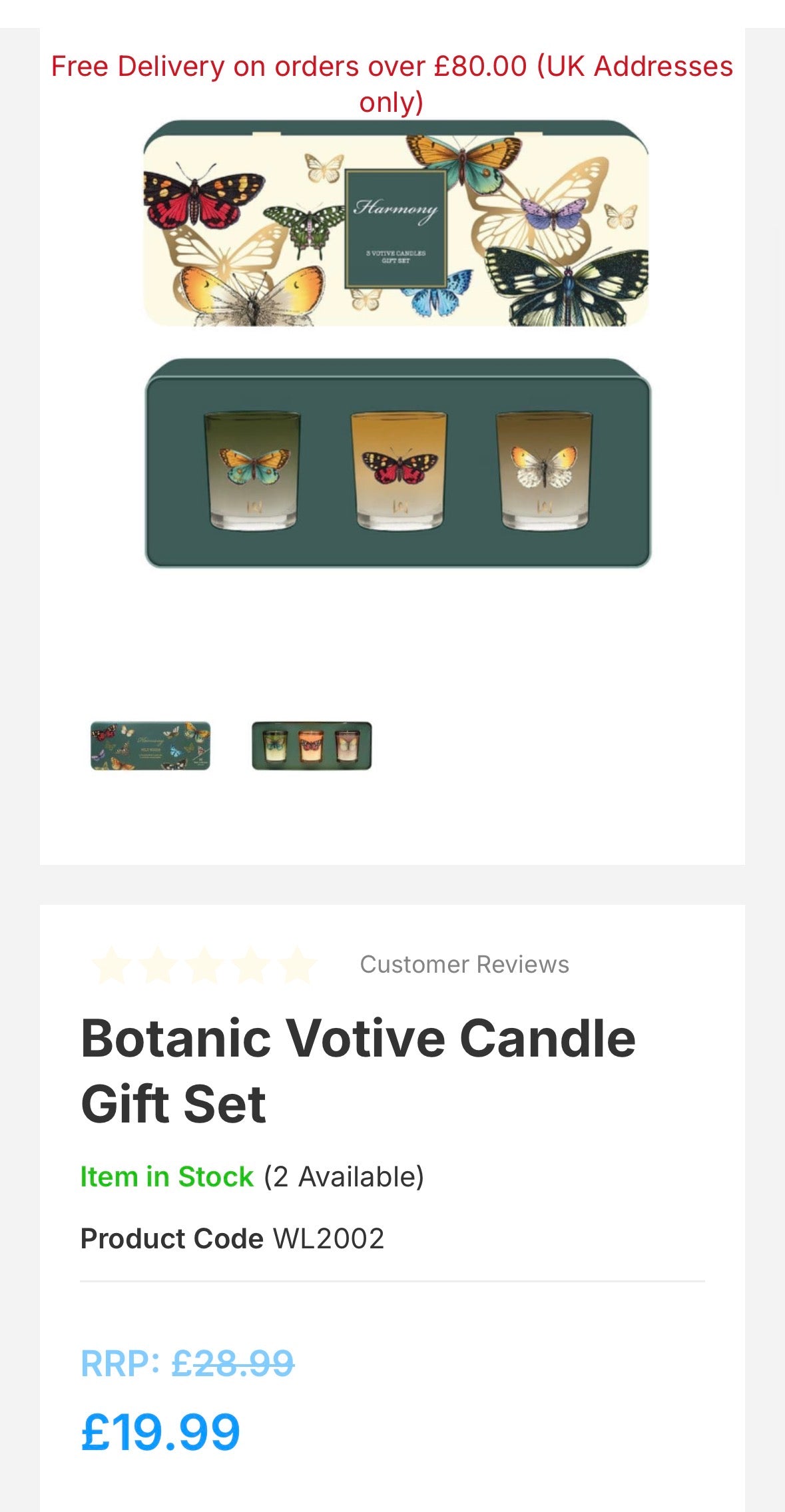 Harmony Candle Set RRP £19.99