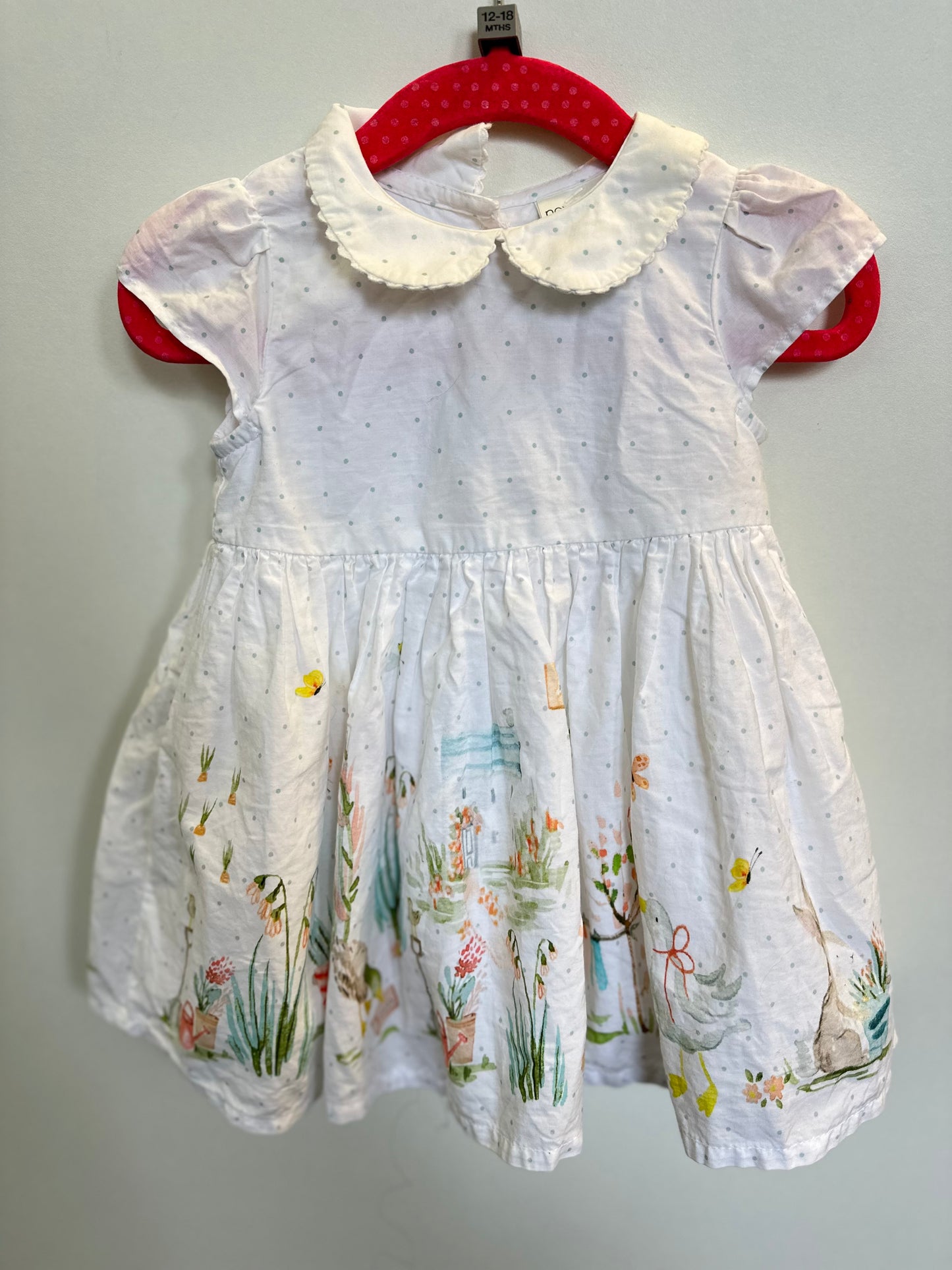 Next Cotton Bunny Dress Age 3-6m