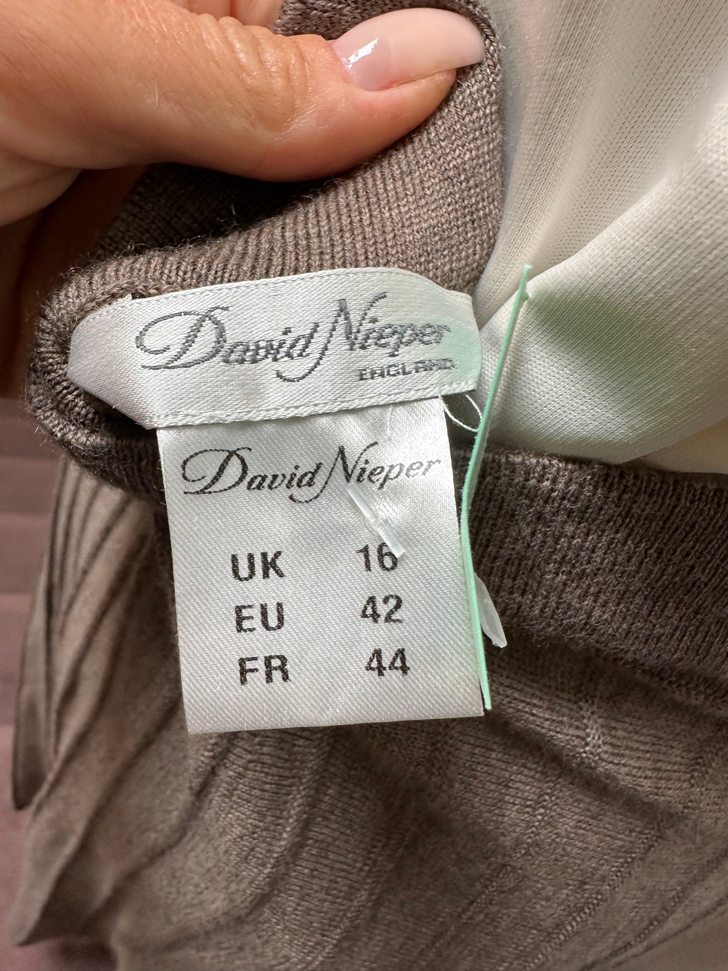 Designer David Nieper 100% Merino Wool Maxi Skirt Size 16 RRP £199!!!