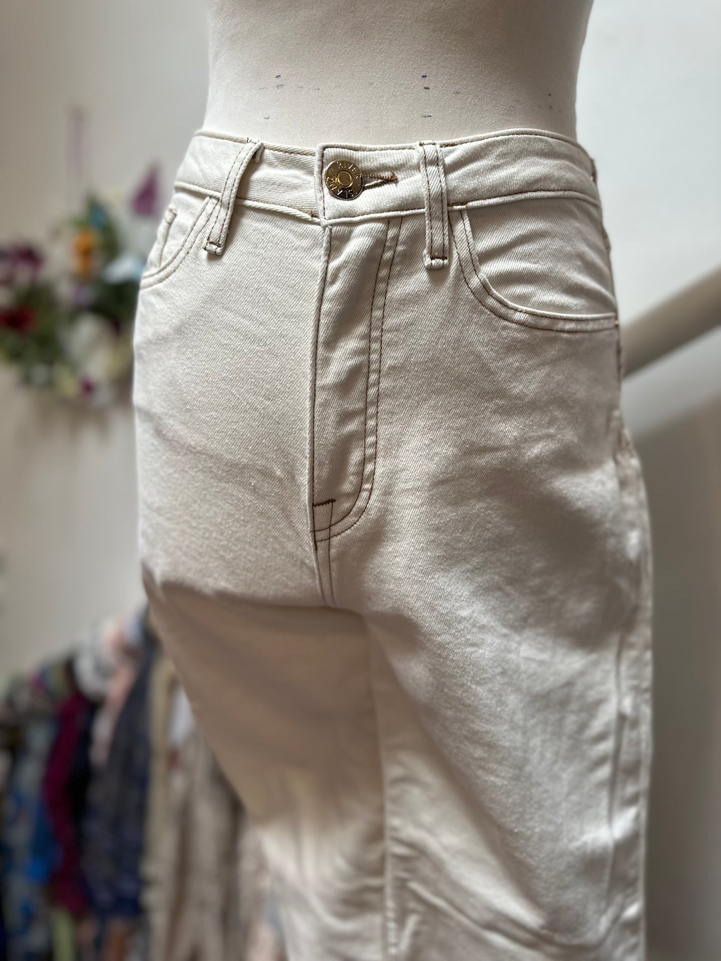 River Island Cream Jeans Size 10
