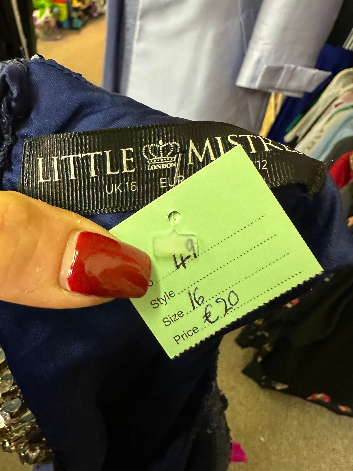 Little Mistress Navy Occasion Dress Size 16