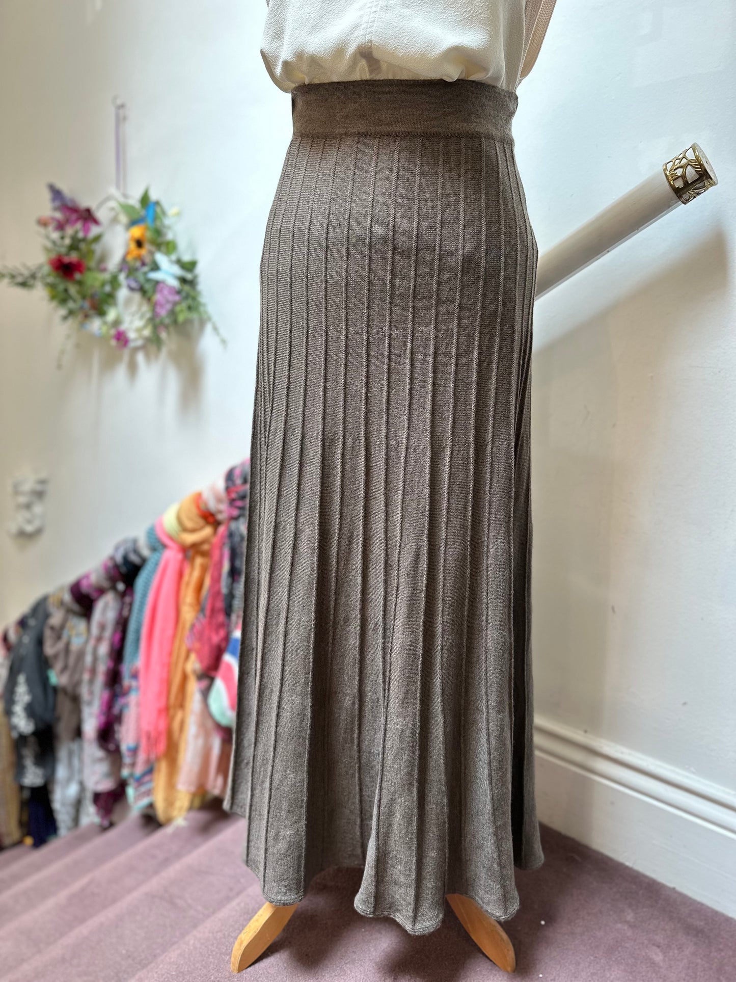 Designer David Nieper 100% Merino Wool Maxi Skirt Size 16 RRP £199!!!