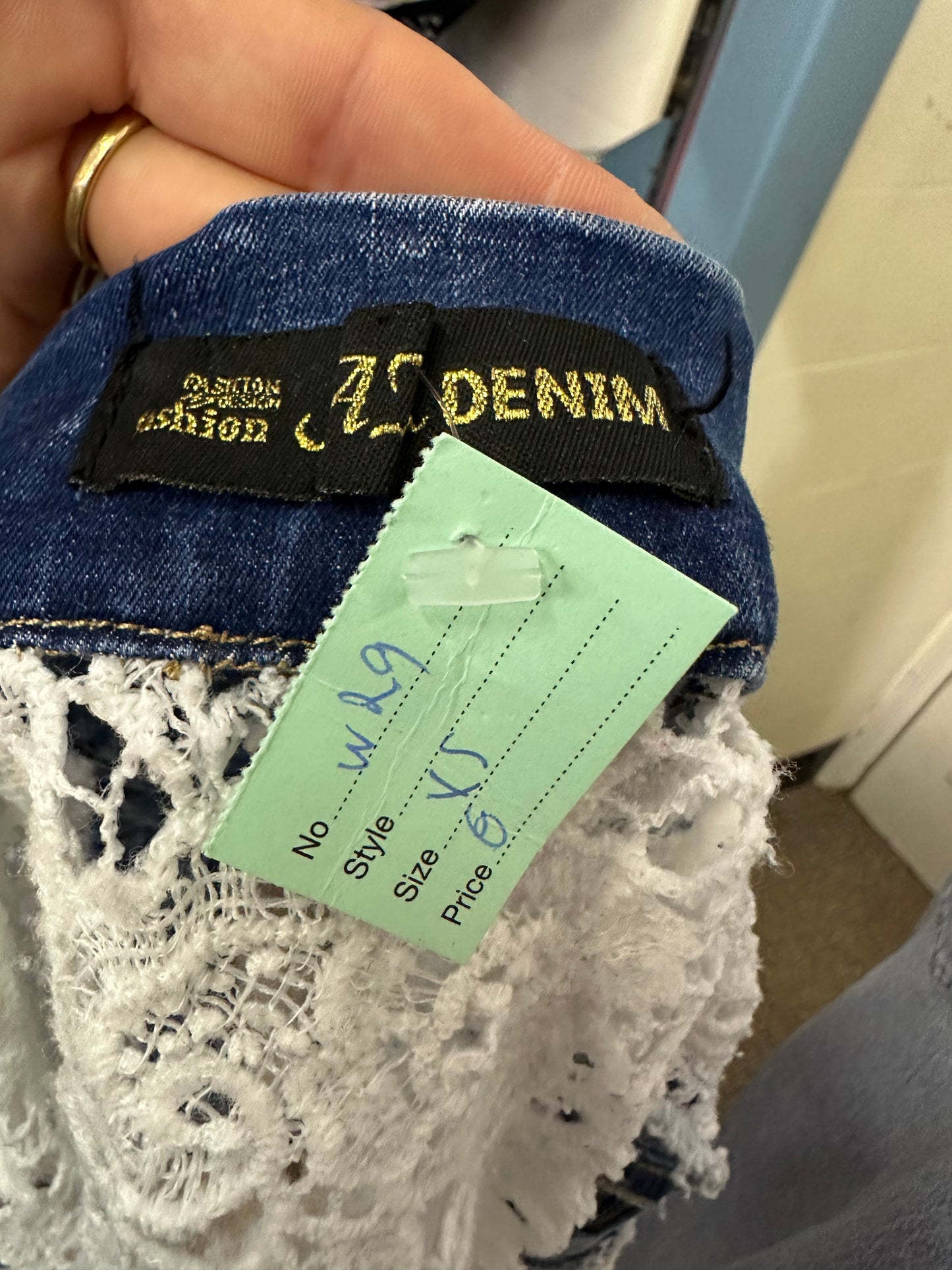 Denim & Crochet Vest Size XS
