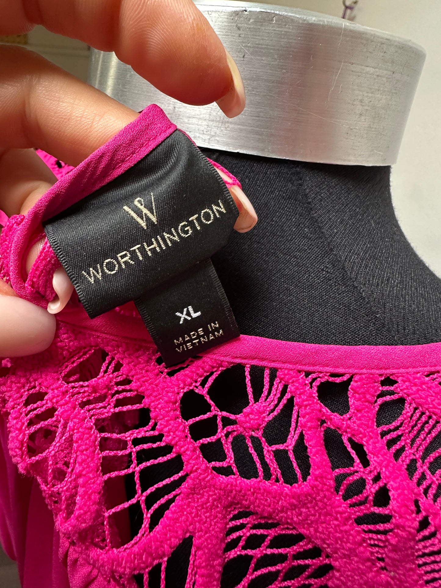 Designer Worthington Pink Top Size XL