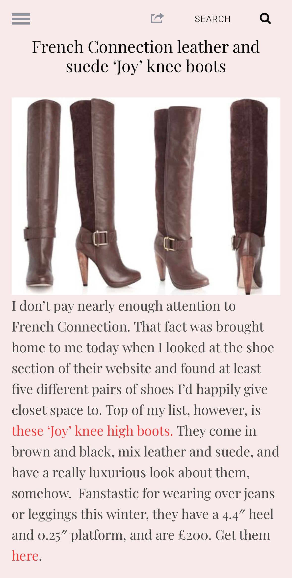 Stunning French Connection Real Leather & Suede Long Boots As New Size 6.5 RRP £200!!