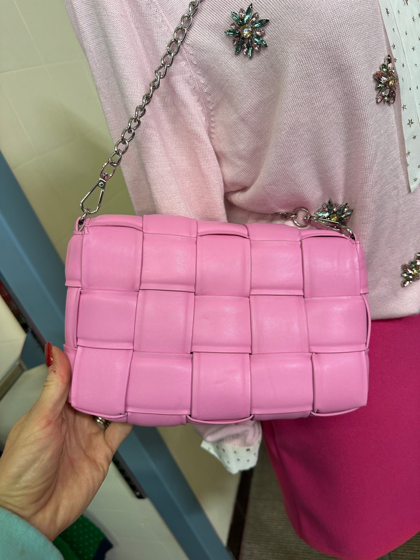 Savida Pink Weave Bag