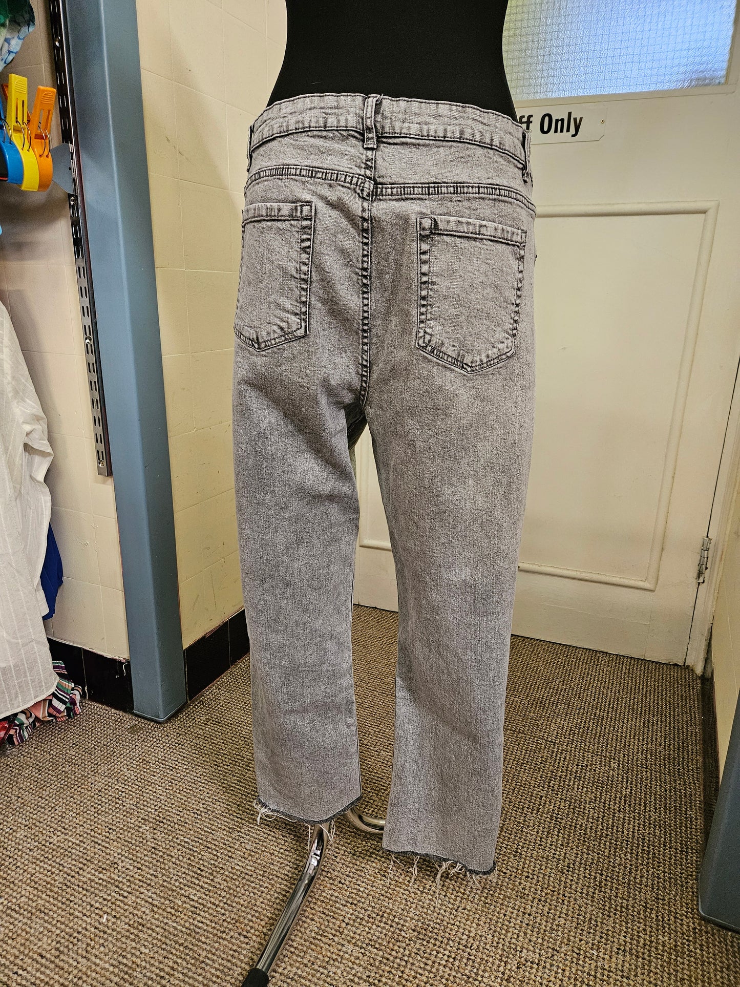 Dunnes, high rise slim grey jeans, size 16
