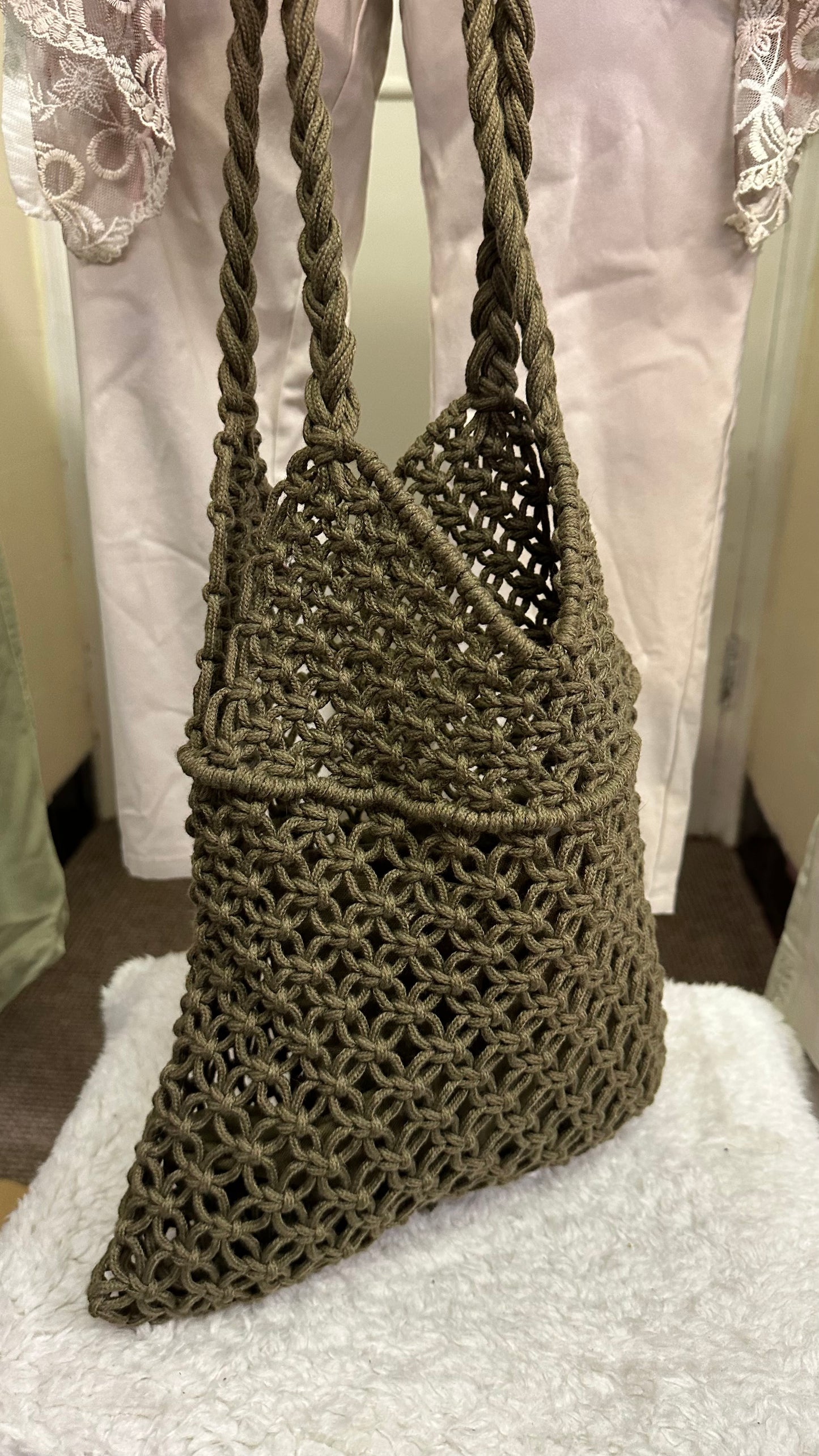 Primark Olive Crochet Bag