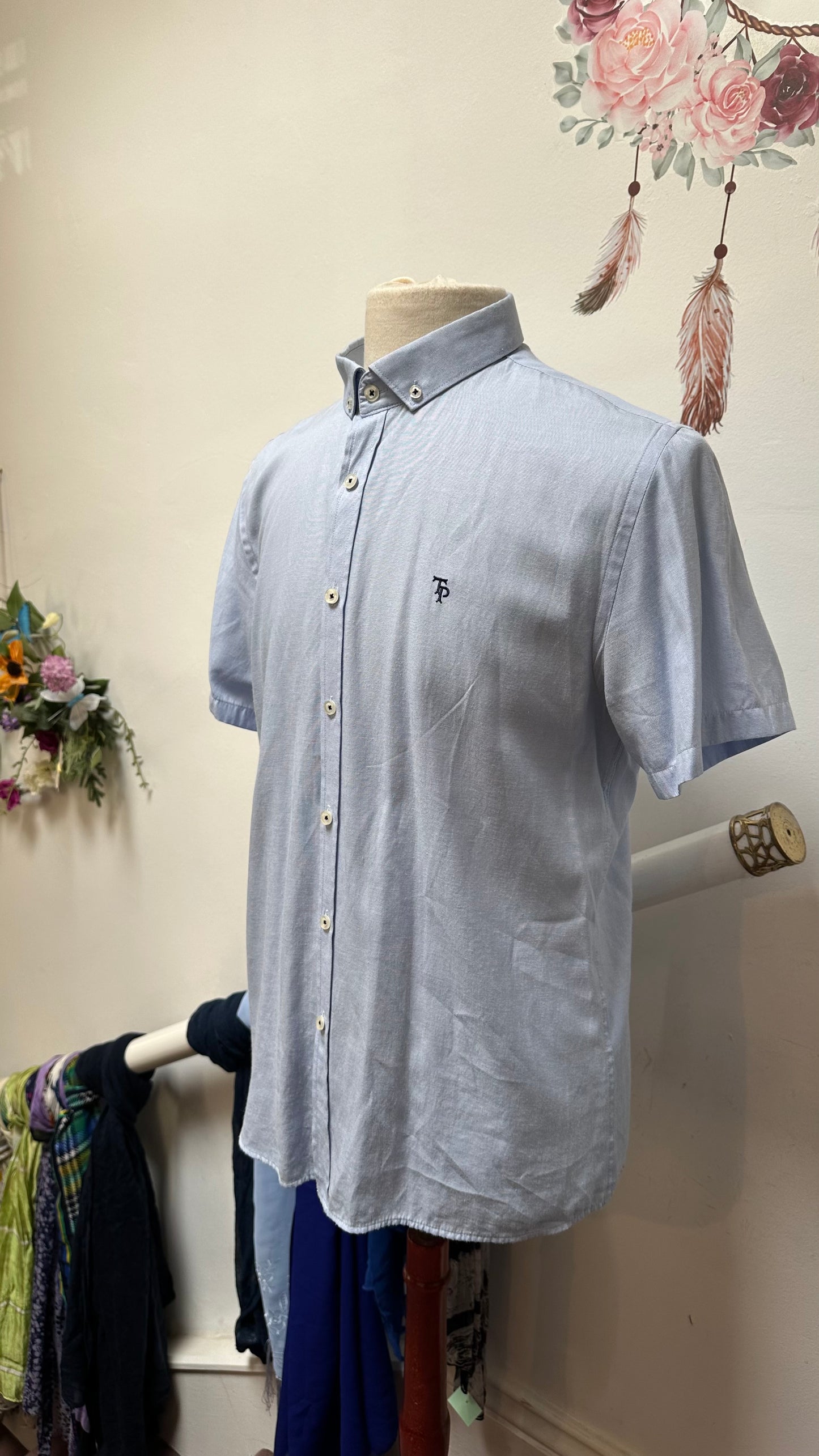 Tom Penn Slim Fit Size XL Short Sleeve Shirt