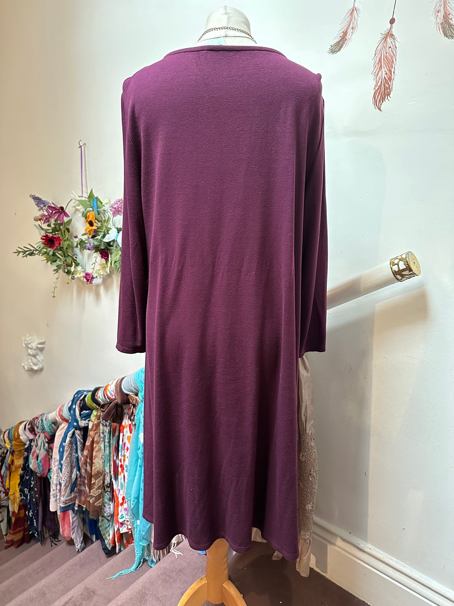 Roman Purple Dress with Pockets Size 16