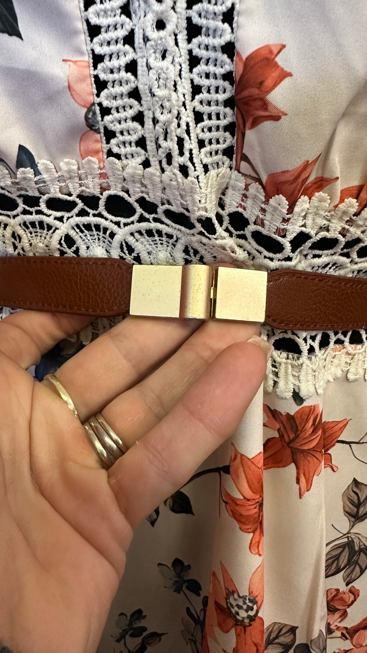 Brown Stretchy Waist Belt Size S
