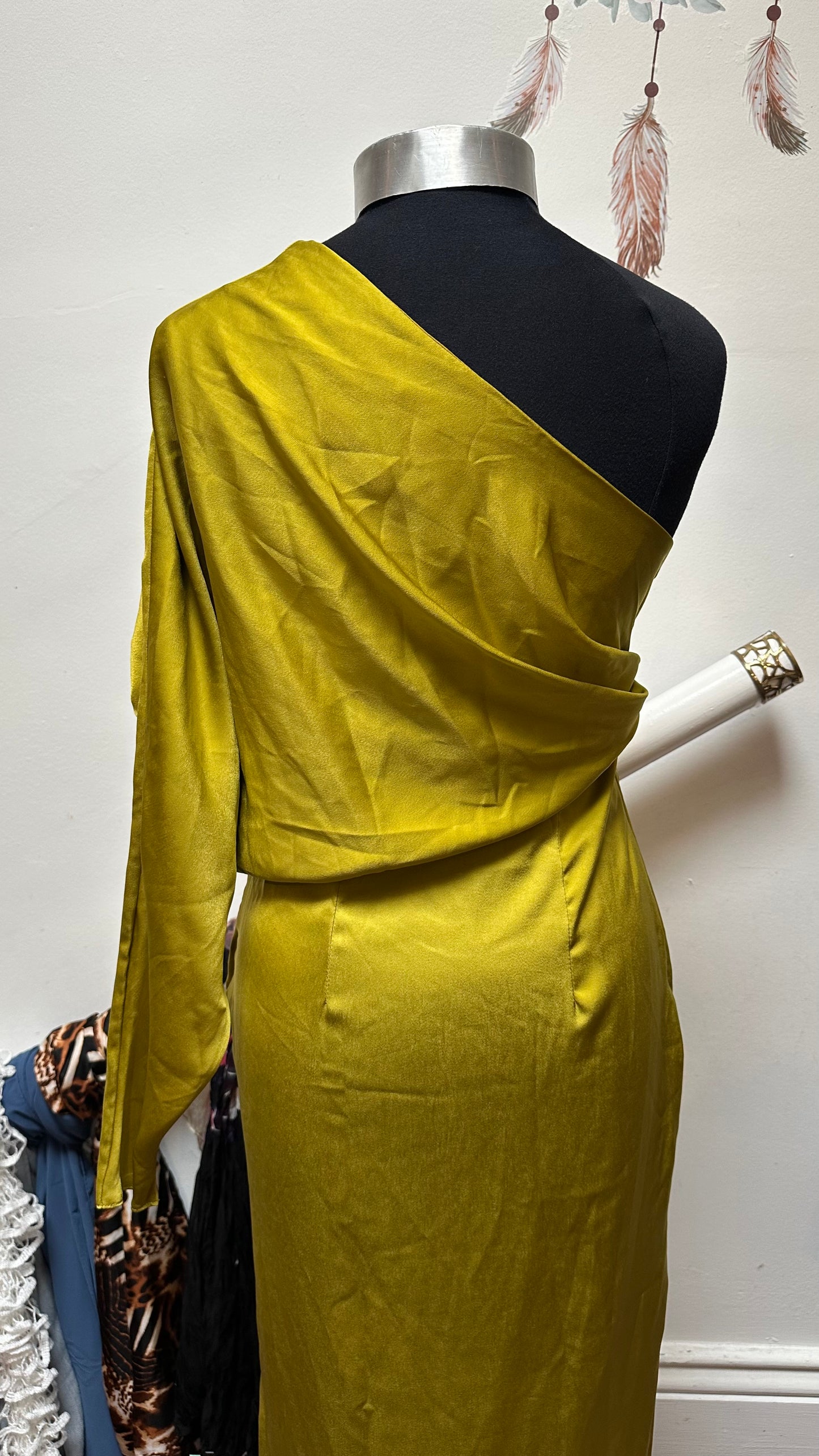 ASOS Olive/Khaki Asymmetric Dress Size S