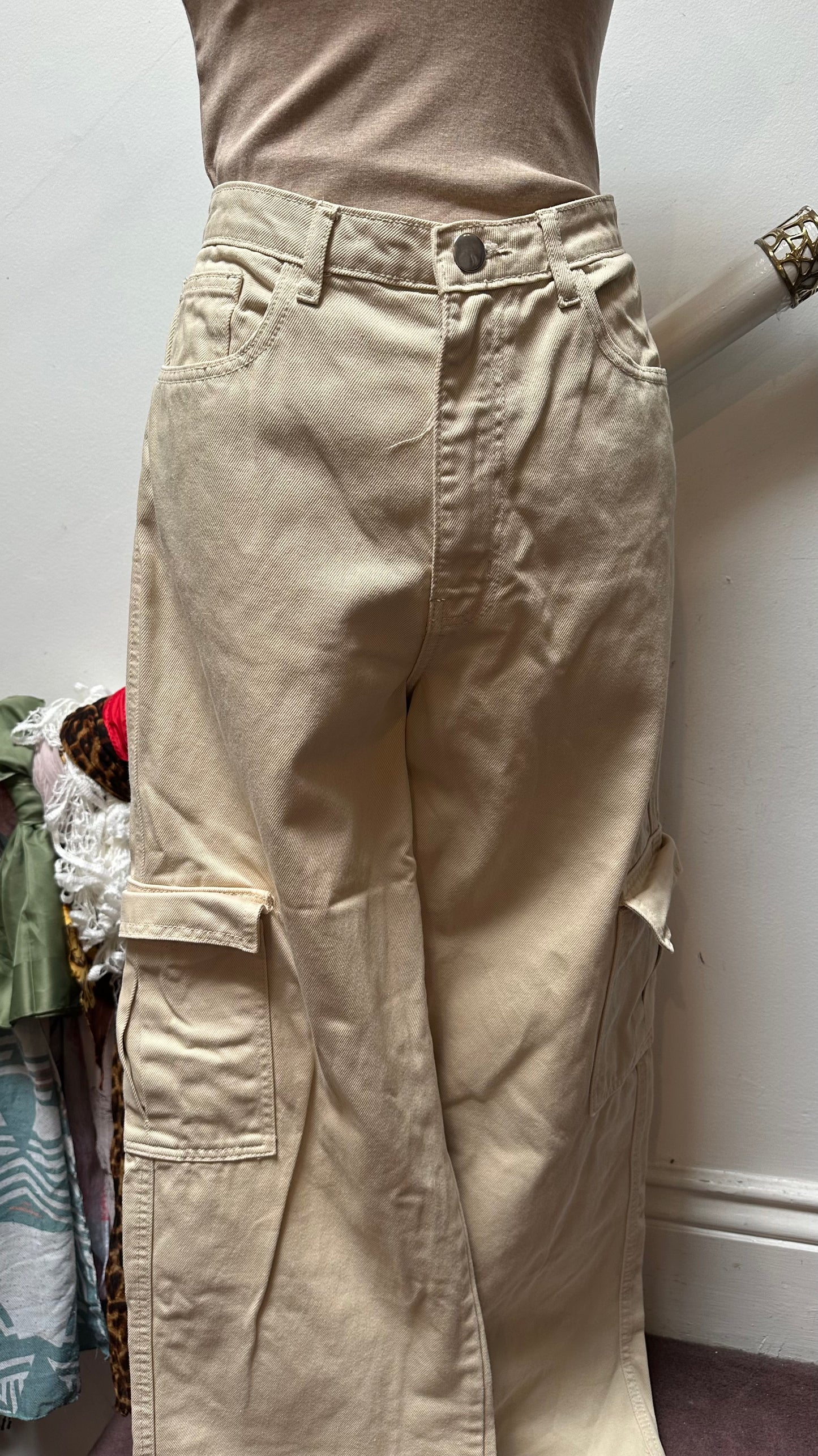 I Saw It First Cream Wide Leg Combats Size 12