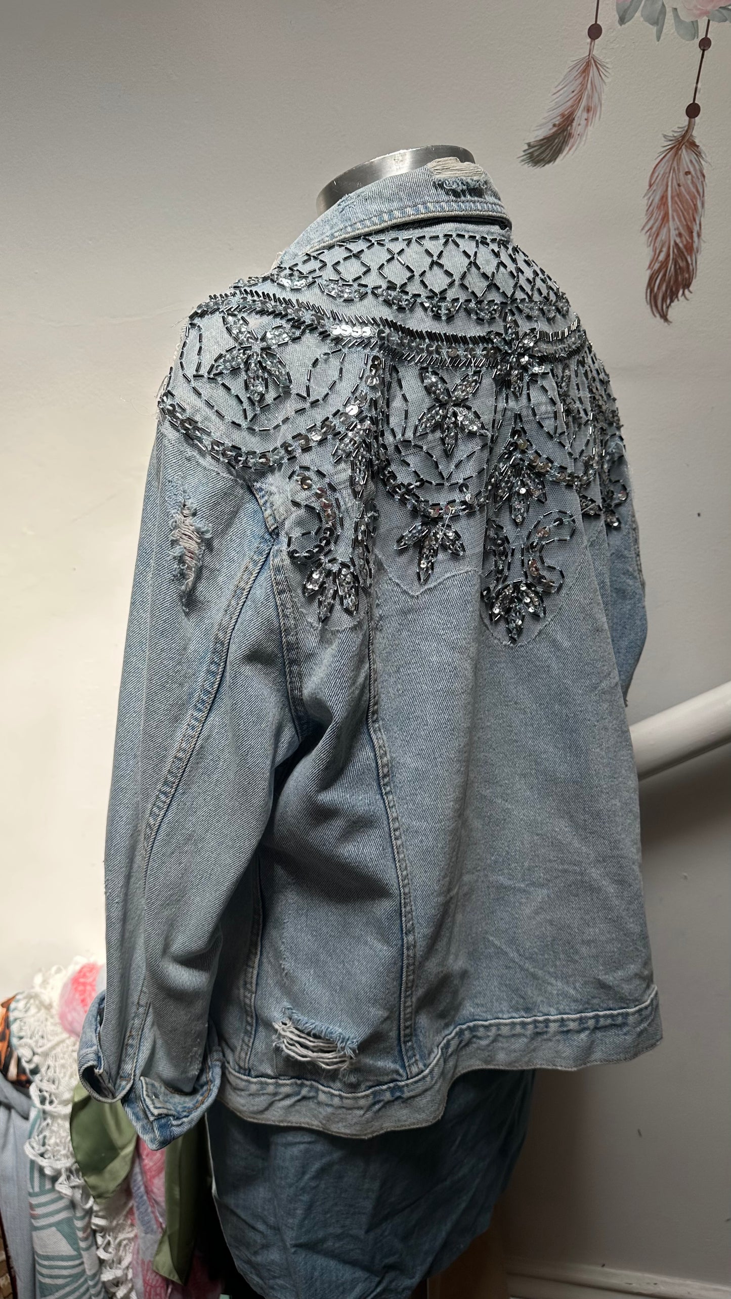 New Look Sparkle Denim Jacket Size 12