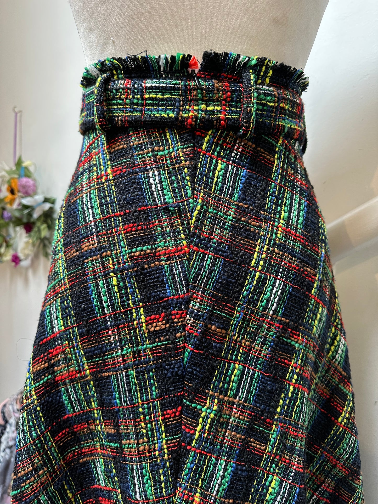 Zara Tweed-Like Fringed Skirt Size XS