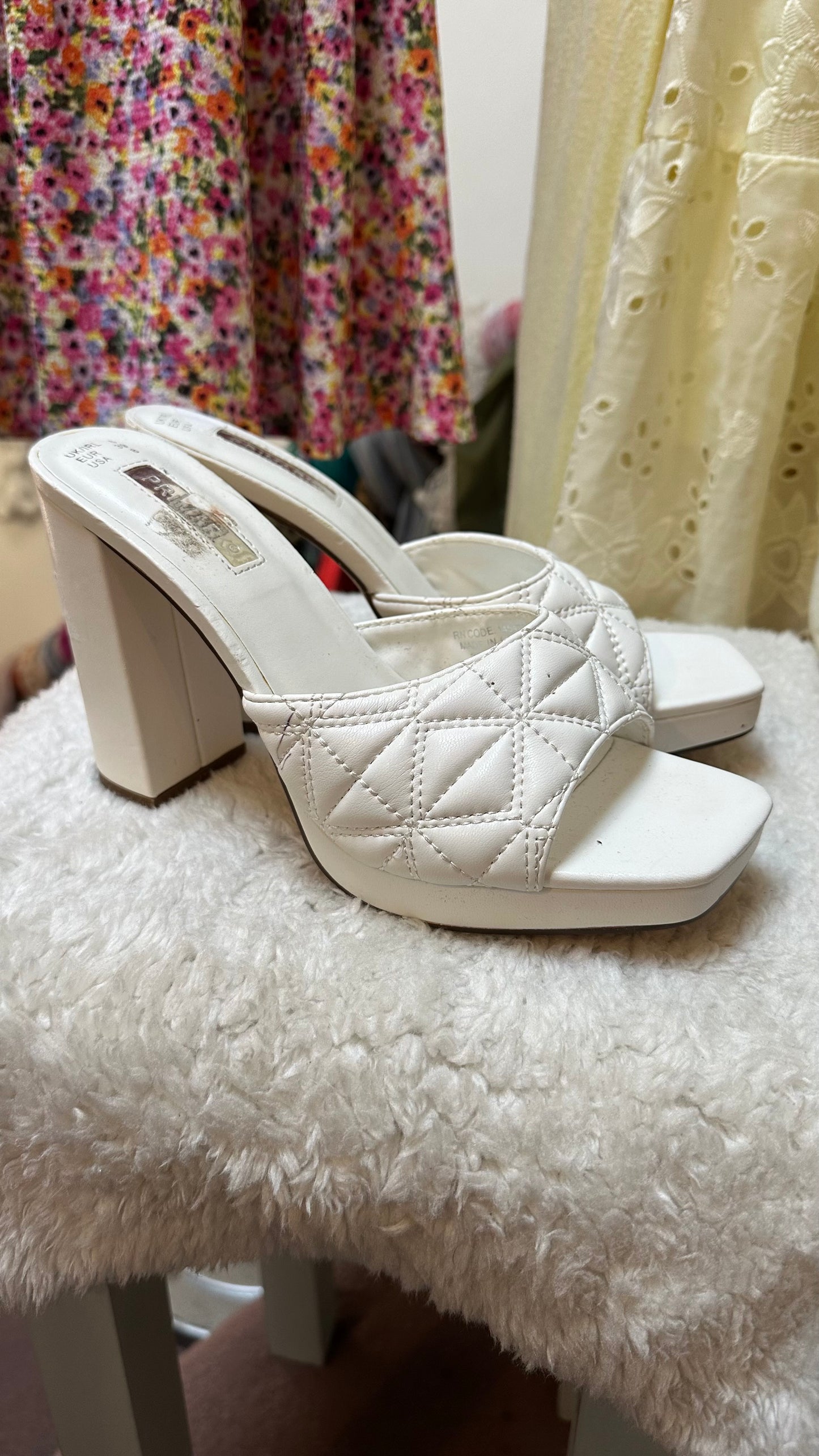 Primark White Mules Size 6