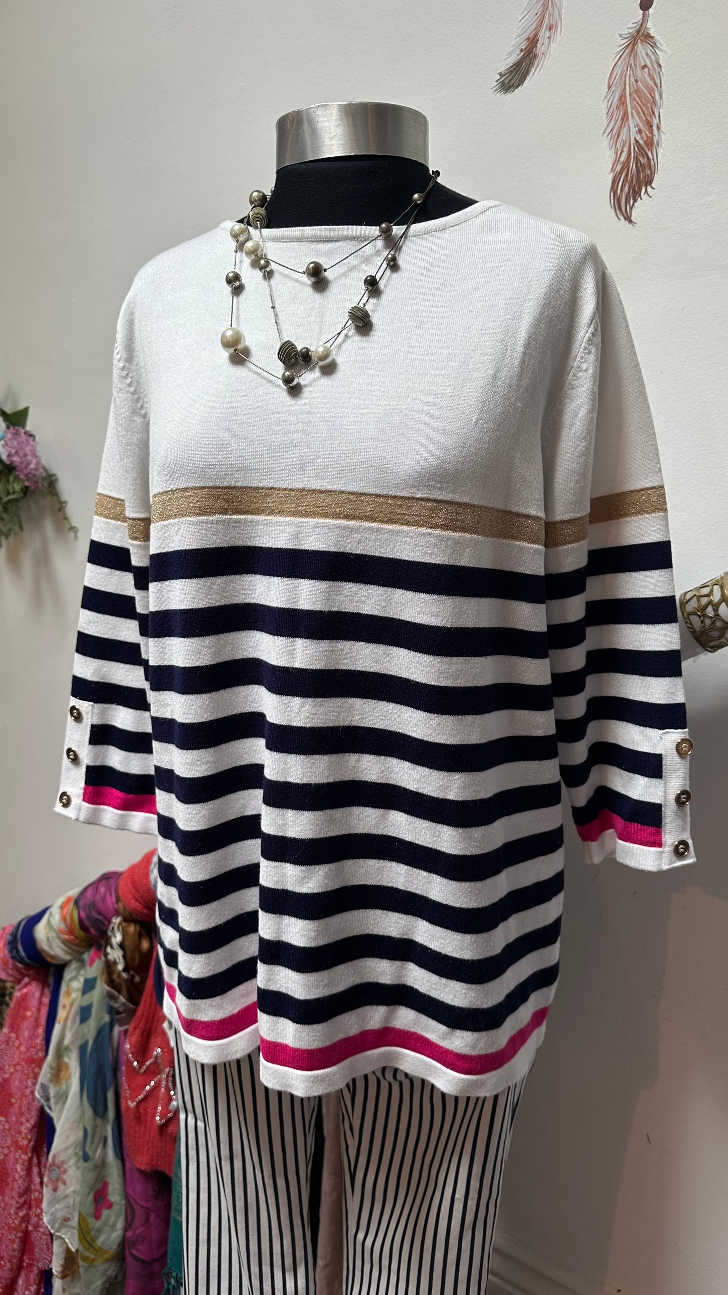 Paco Striped Sweater Size 16