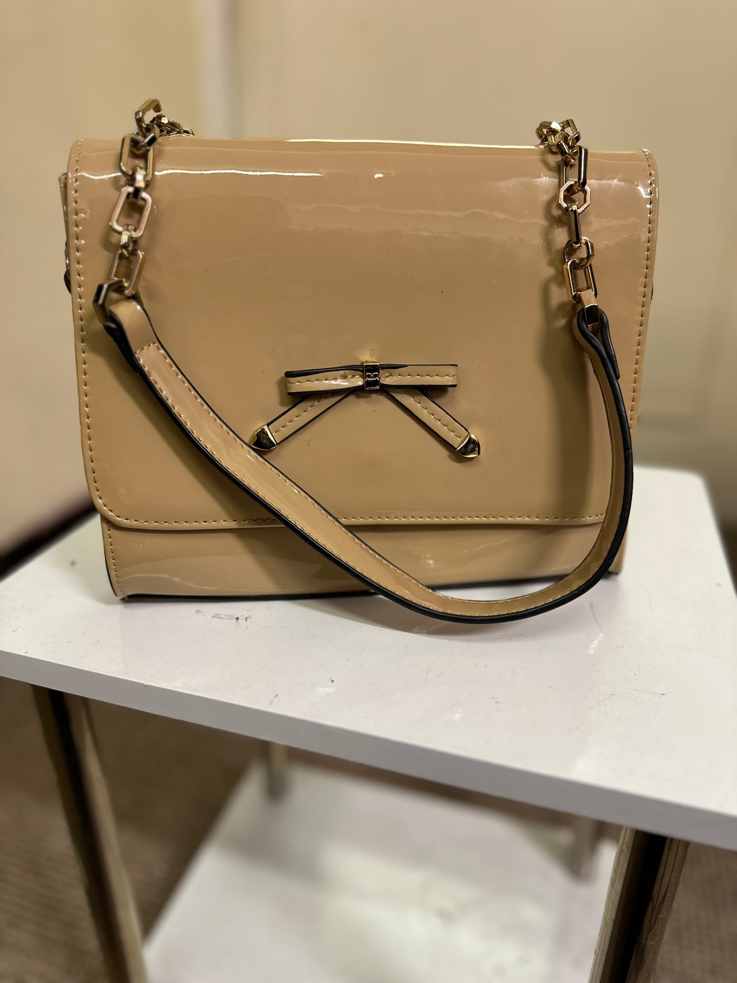 Gionni Patent Nude Bag
