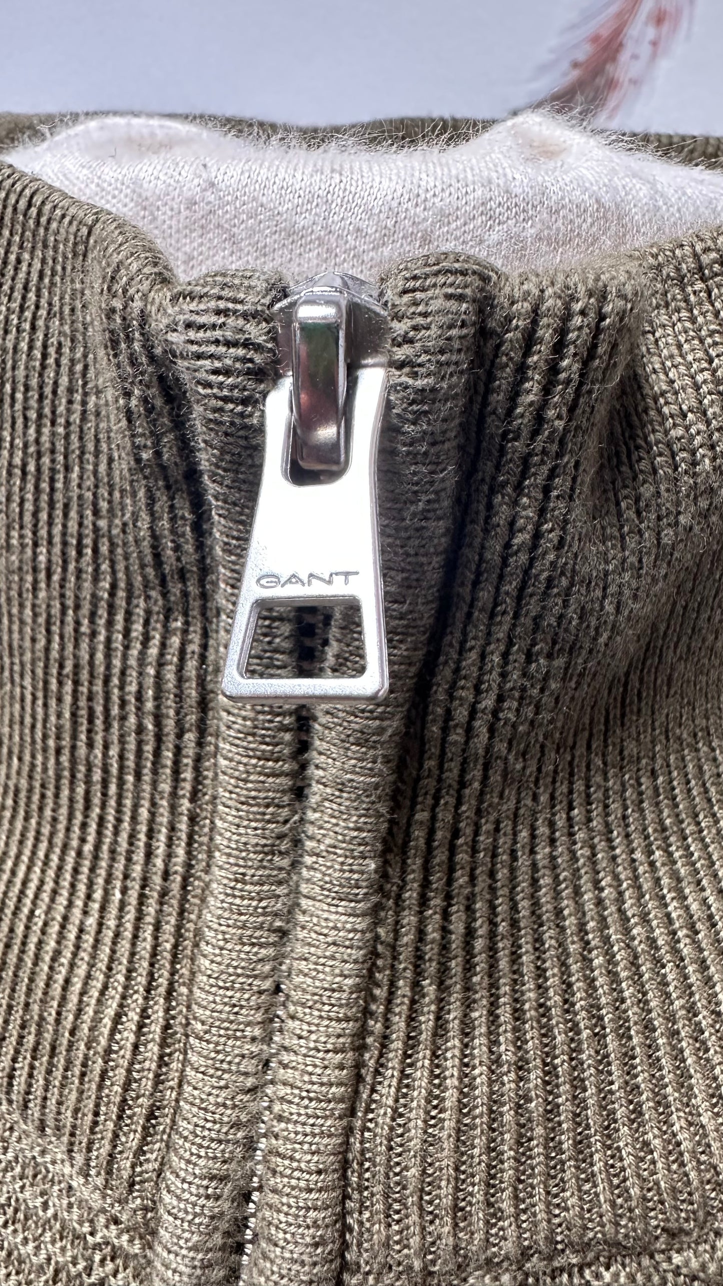 Gant Olive Green Quarter Zip Size 2XL