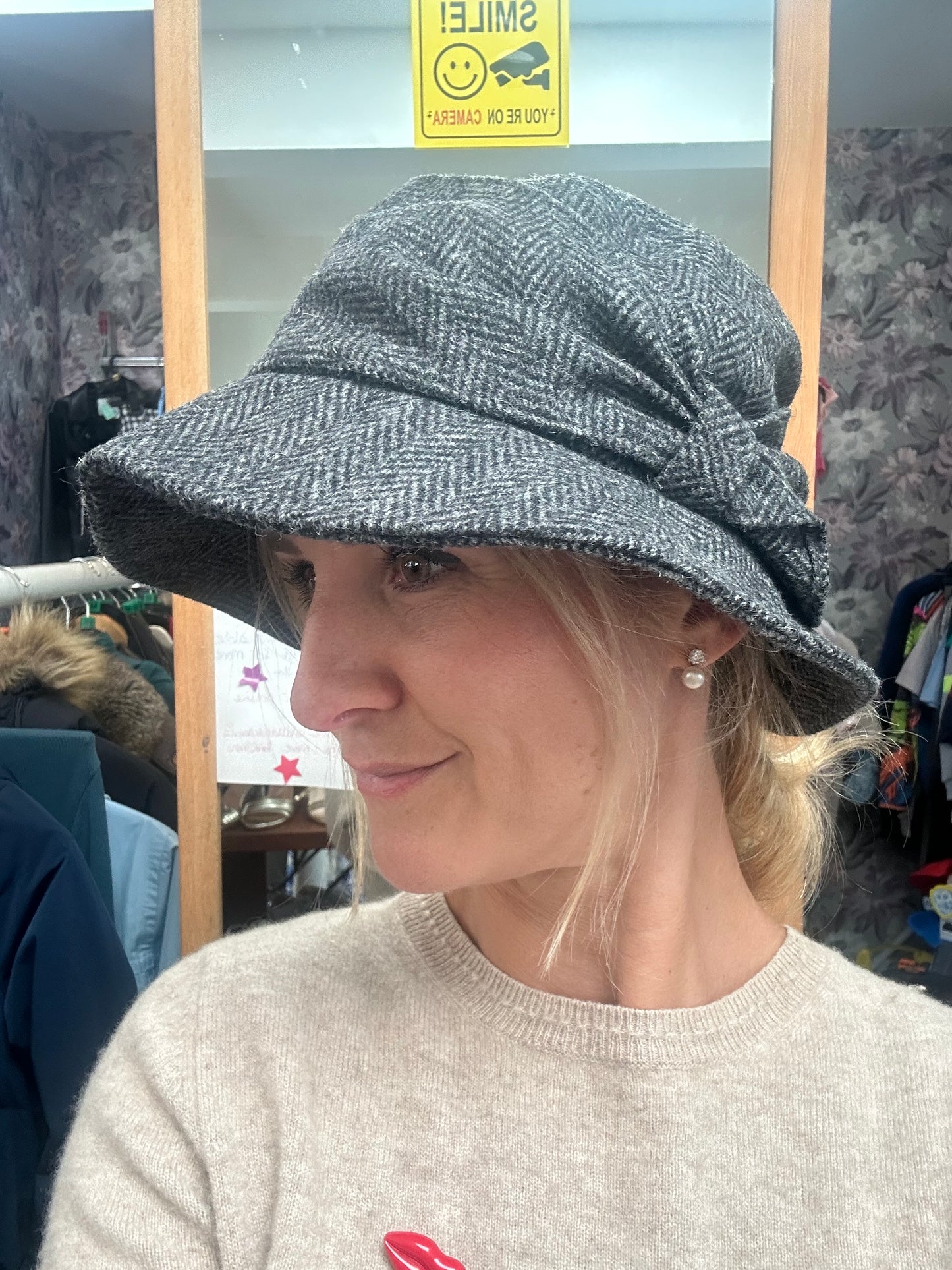 Mucros Weavers Herringbone Tweed Hat Size L