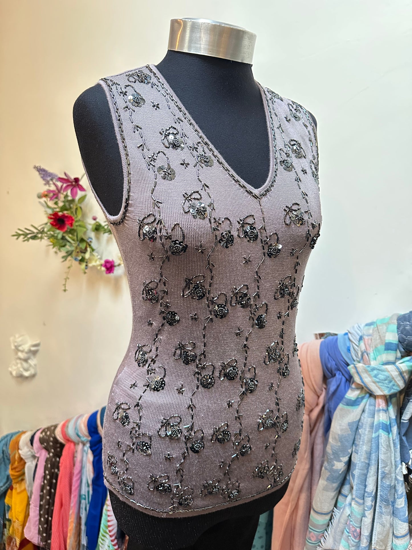 Designer J. Taylor Embellished Top Size M