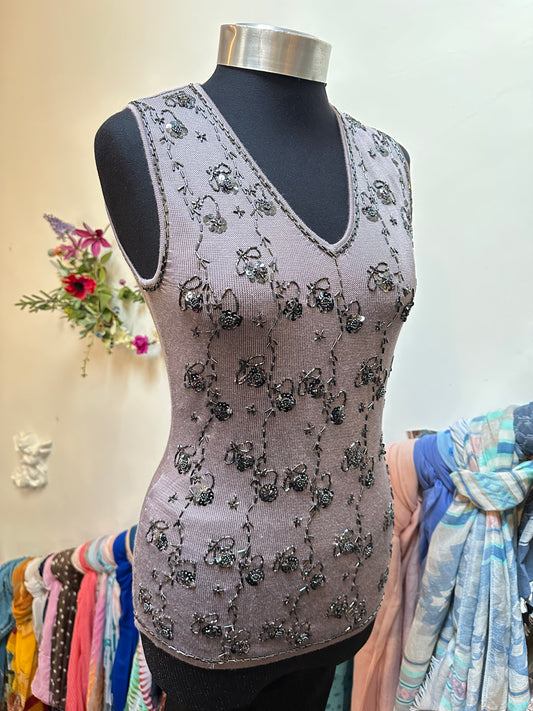 Designer J. Taylor Embellished Top Size M