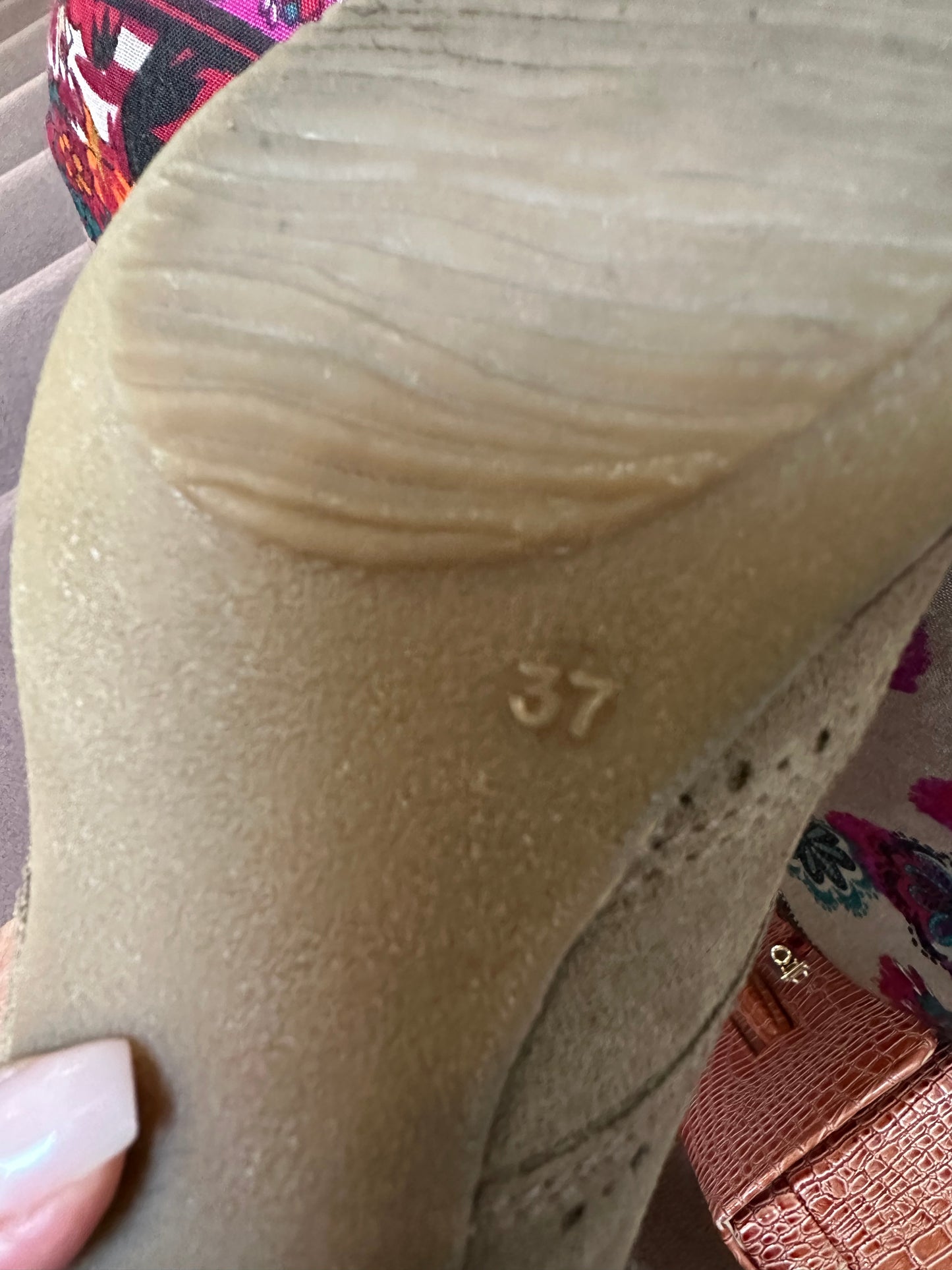 Made in Portugal Suede Heeled Brogues Size 4