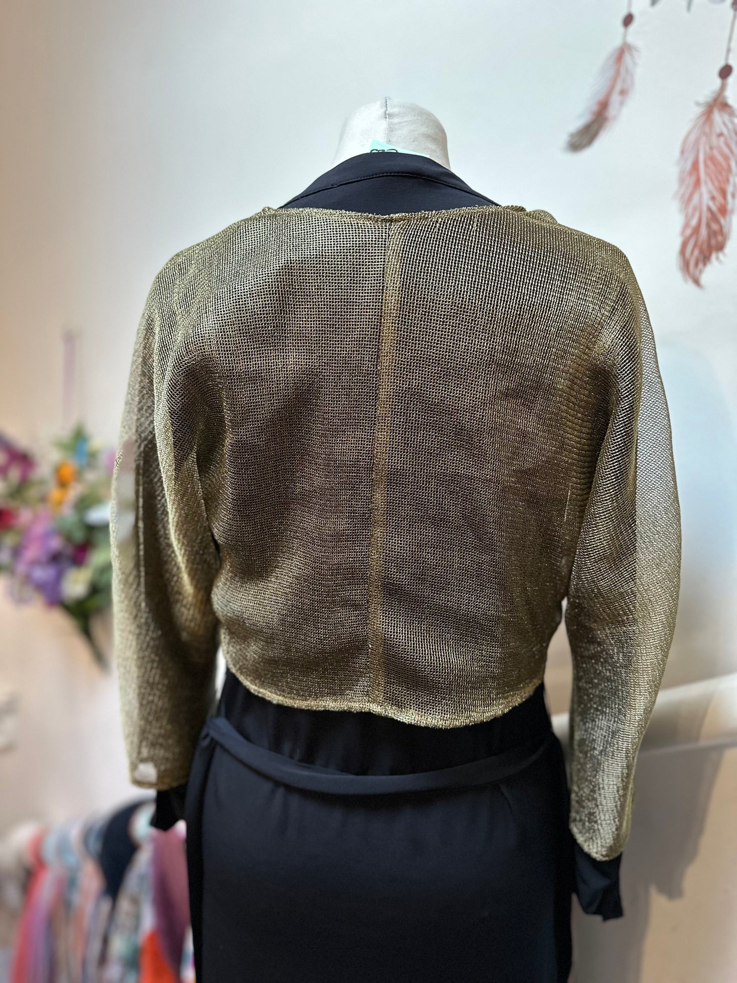 Gold Sheer Bolero Size S