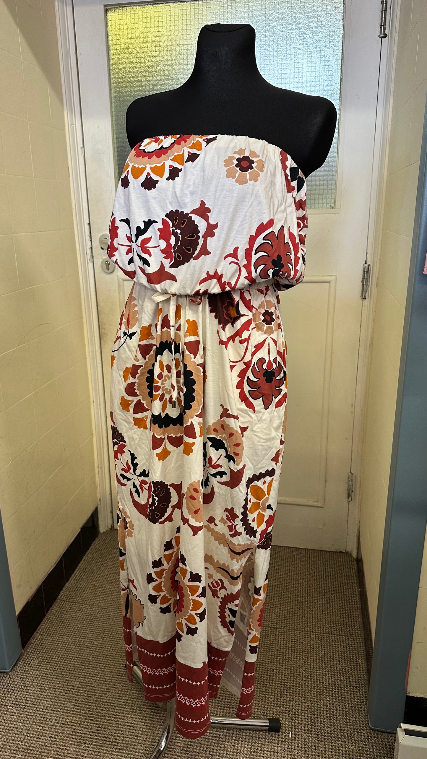 Next Strapless 100% Cotton Dress with Pockets Size 12