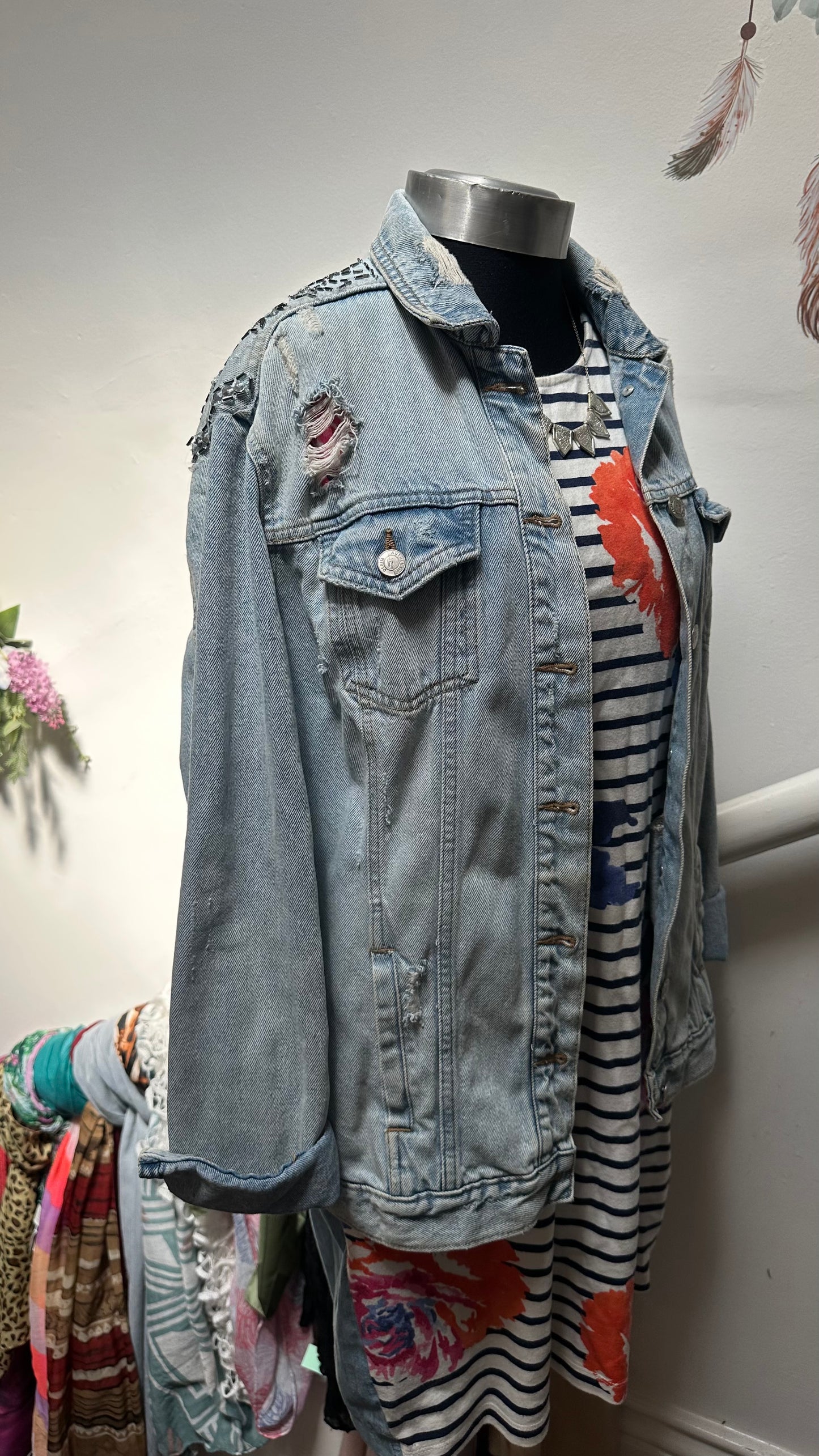 New Look Sparkle Denim Jacket Size 12
